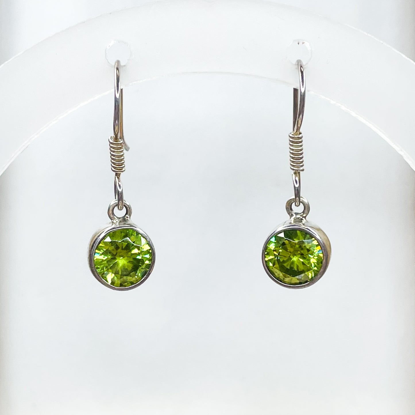 Synthetic Peridot Dangle Earrings - SSS