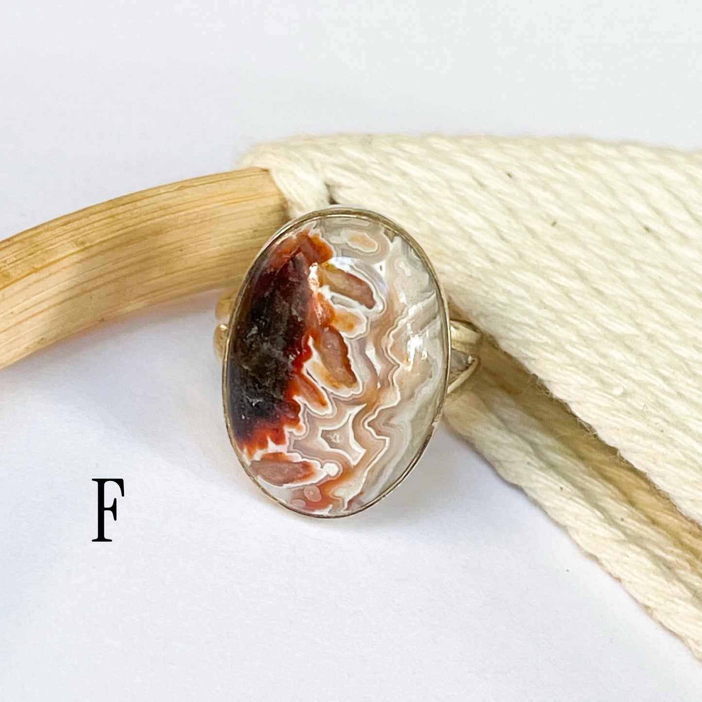 Crazy Lace Agate Ring - Solid Sterling Silver