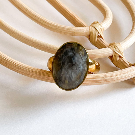 Black Rutile Quartz Ring - Alchemia