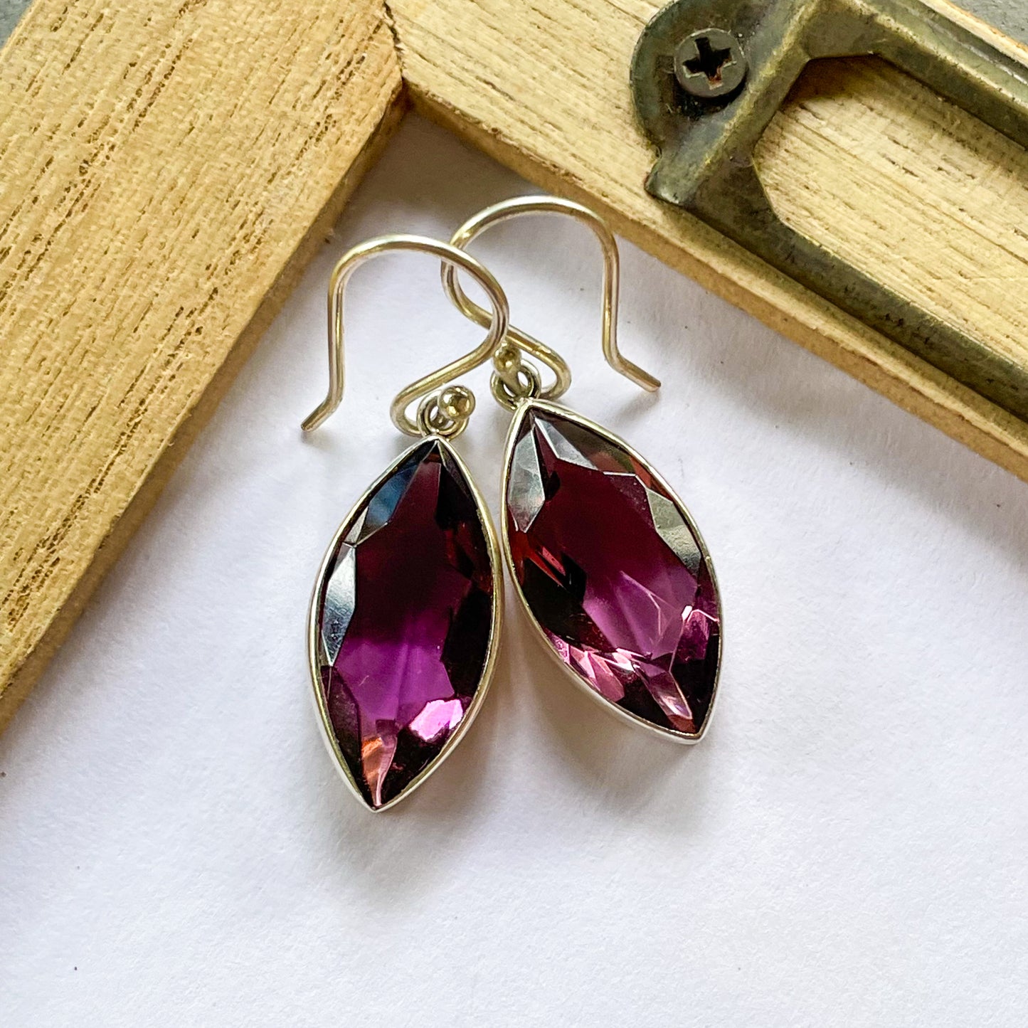 Mauve CZ Earrings - Both Metals