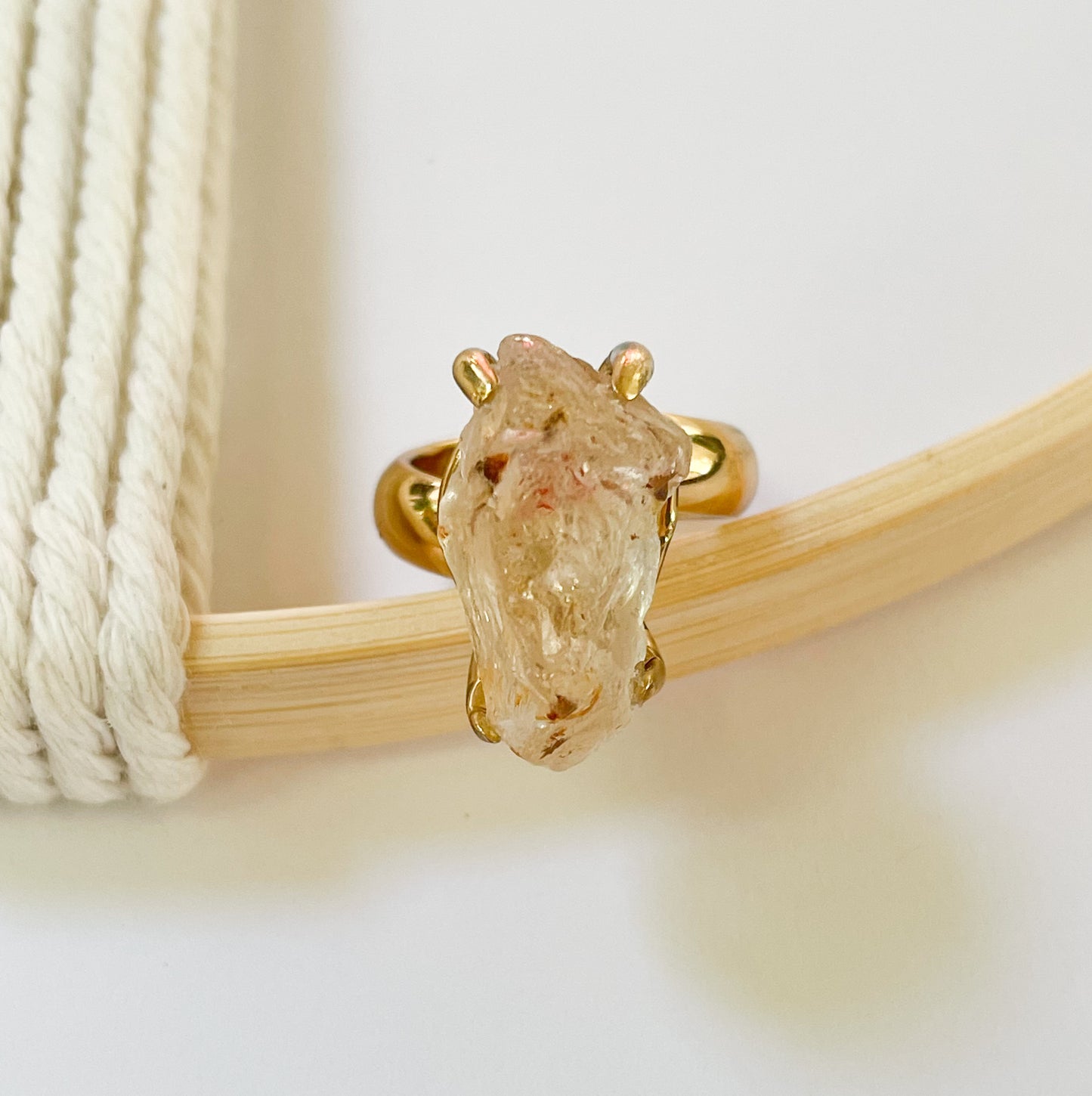 Raw Quartz Prong Ring - Alchemia Gold