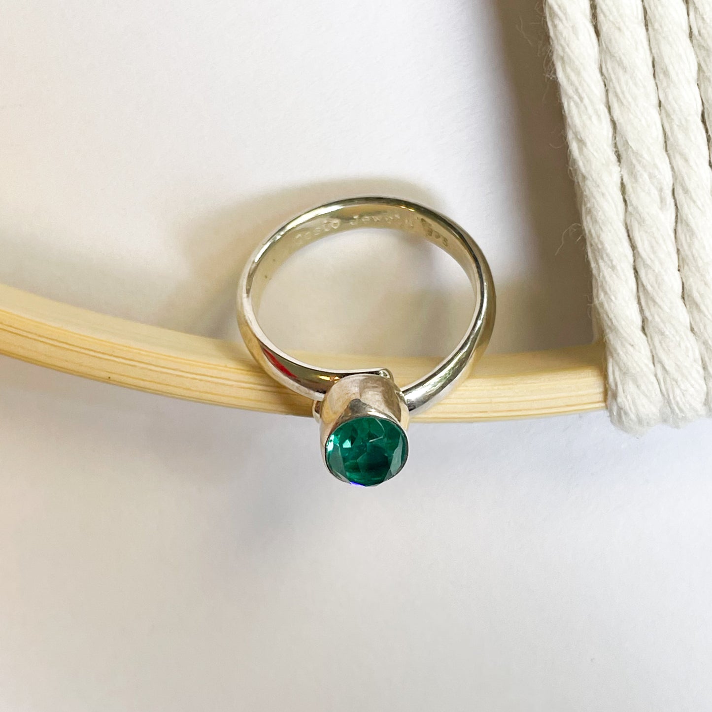 Dainty Peacock Opal Ring - Solid Sterling Silver