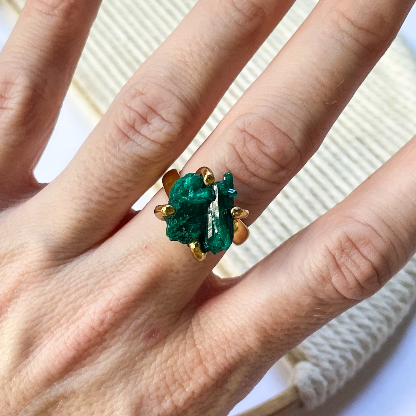 Freeform Chrome Diopside Ring - Alchemia