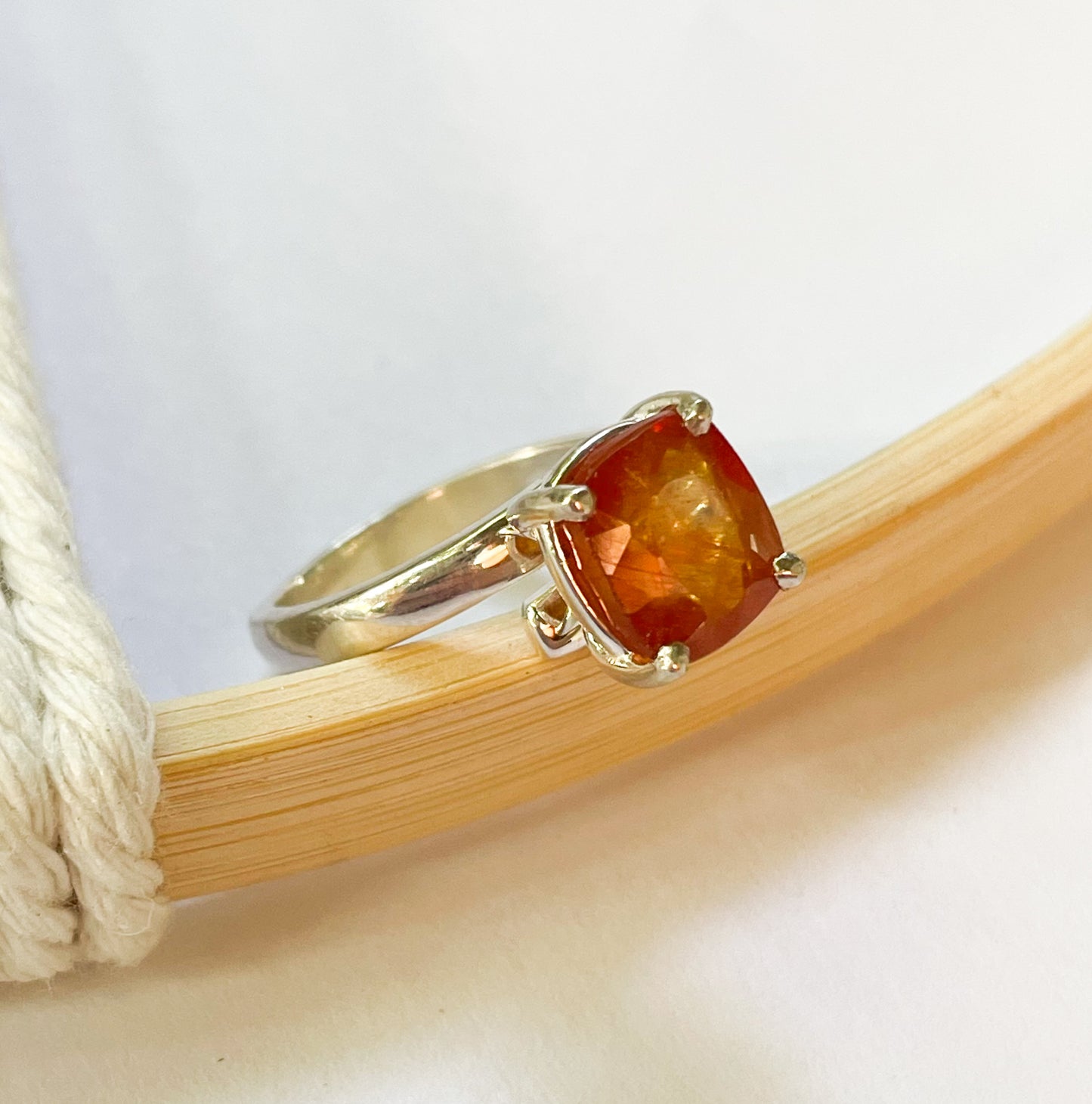 New Natural Sapphire Mix Prong Ring - Solid Sterling Silver
