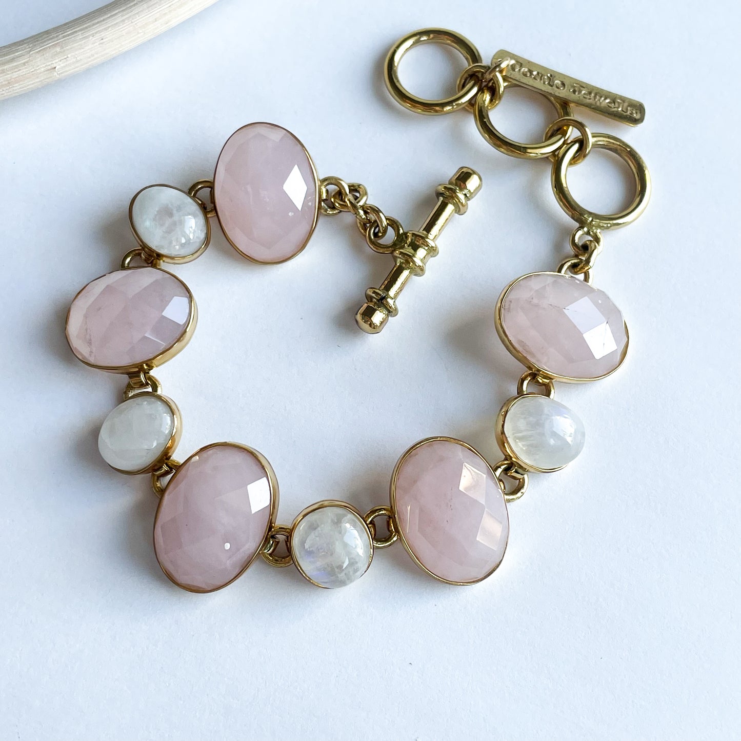 Rose Quartz & Rainbow Moonstone Bracelet  - Alchemia