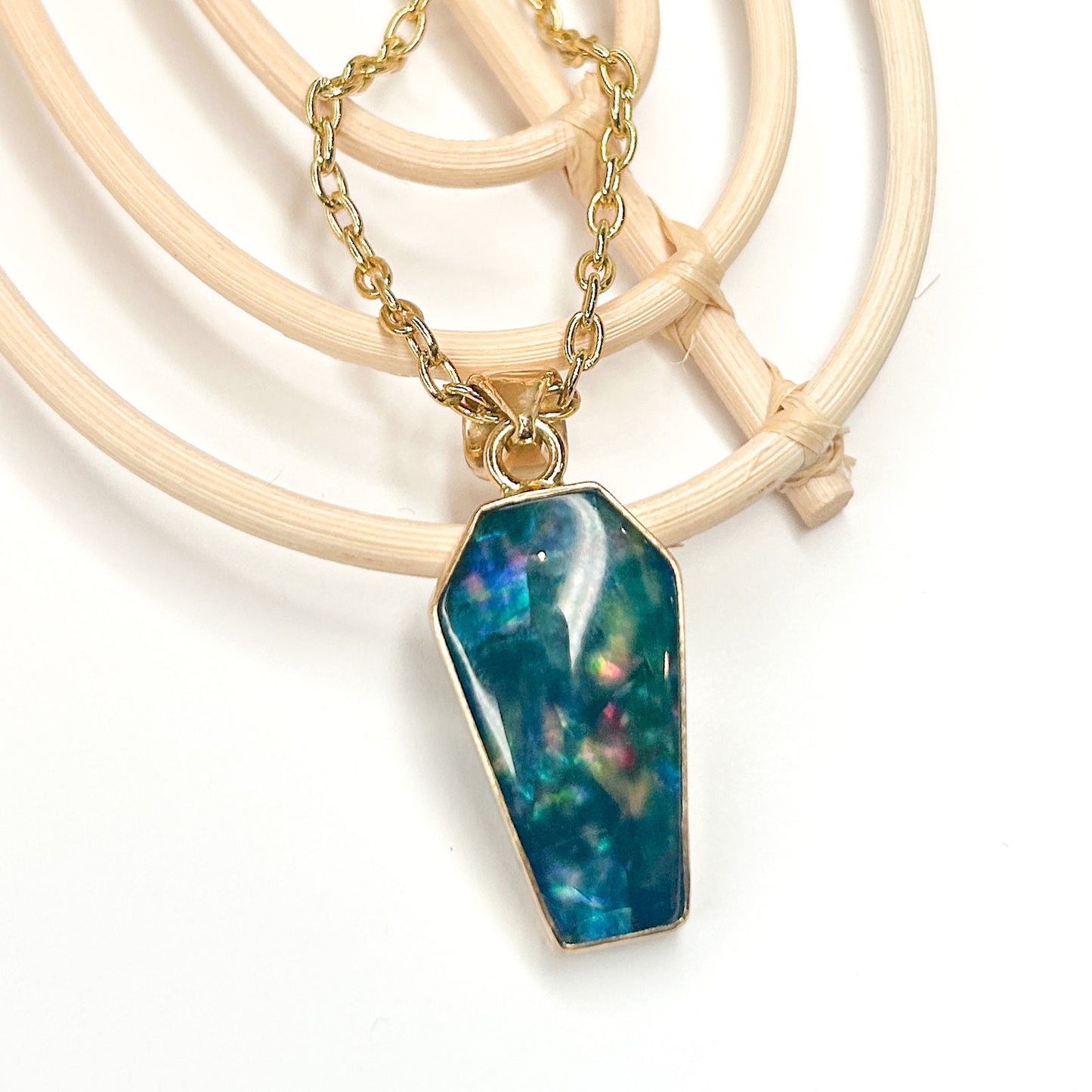 Opal Doublet Coffin Pendant - Alchemia