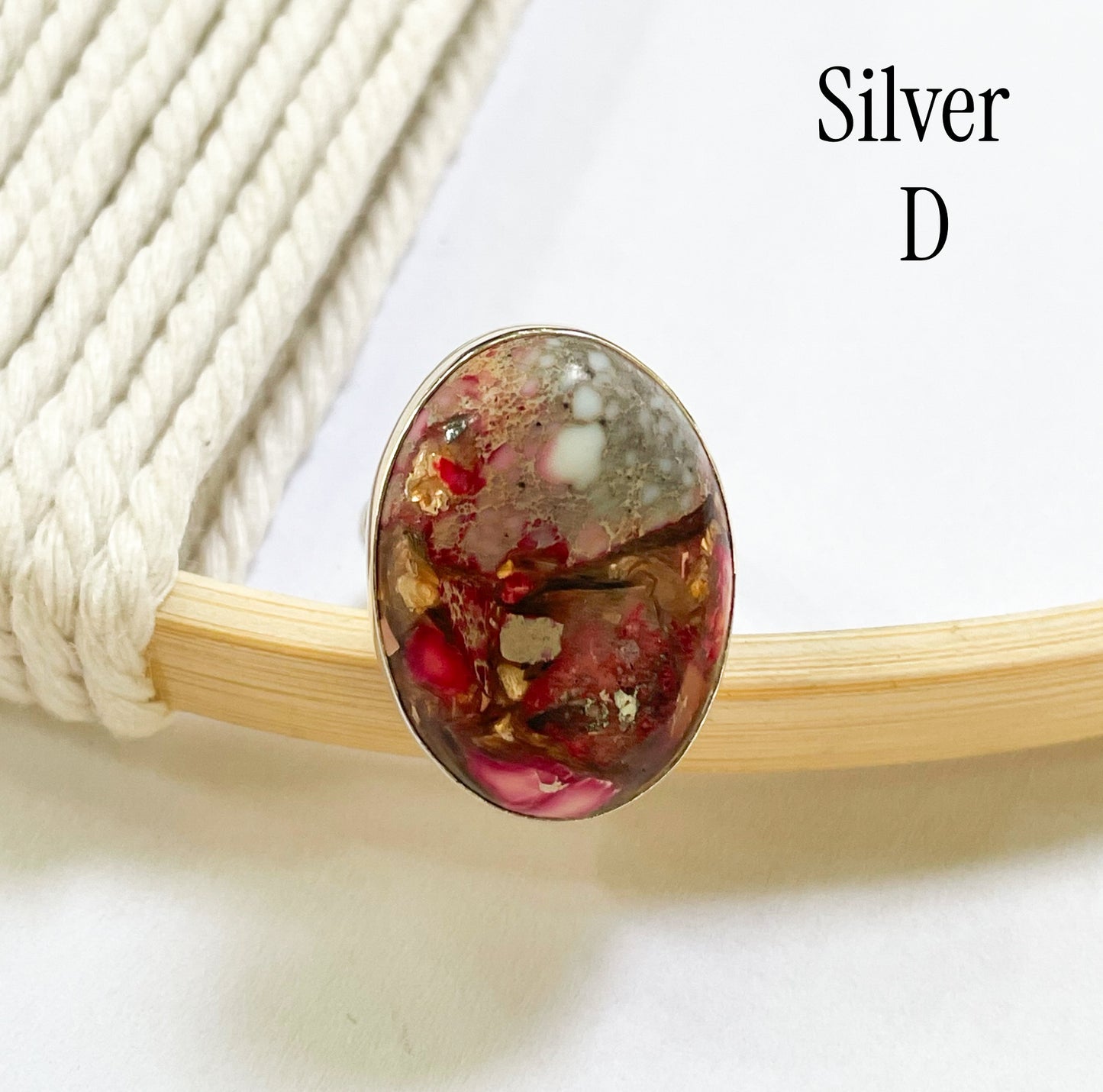 Vibrant Jasper Matrix Ring Mix - Both Metals