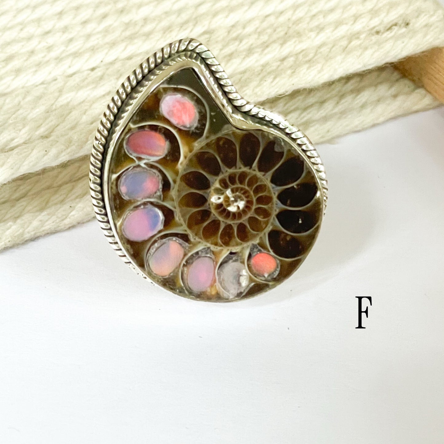 Galaxy Inlay Nautilus Shell Ring & Pendants - Solid Sterling Silver