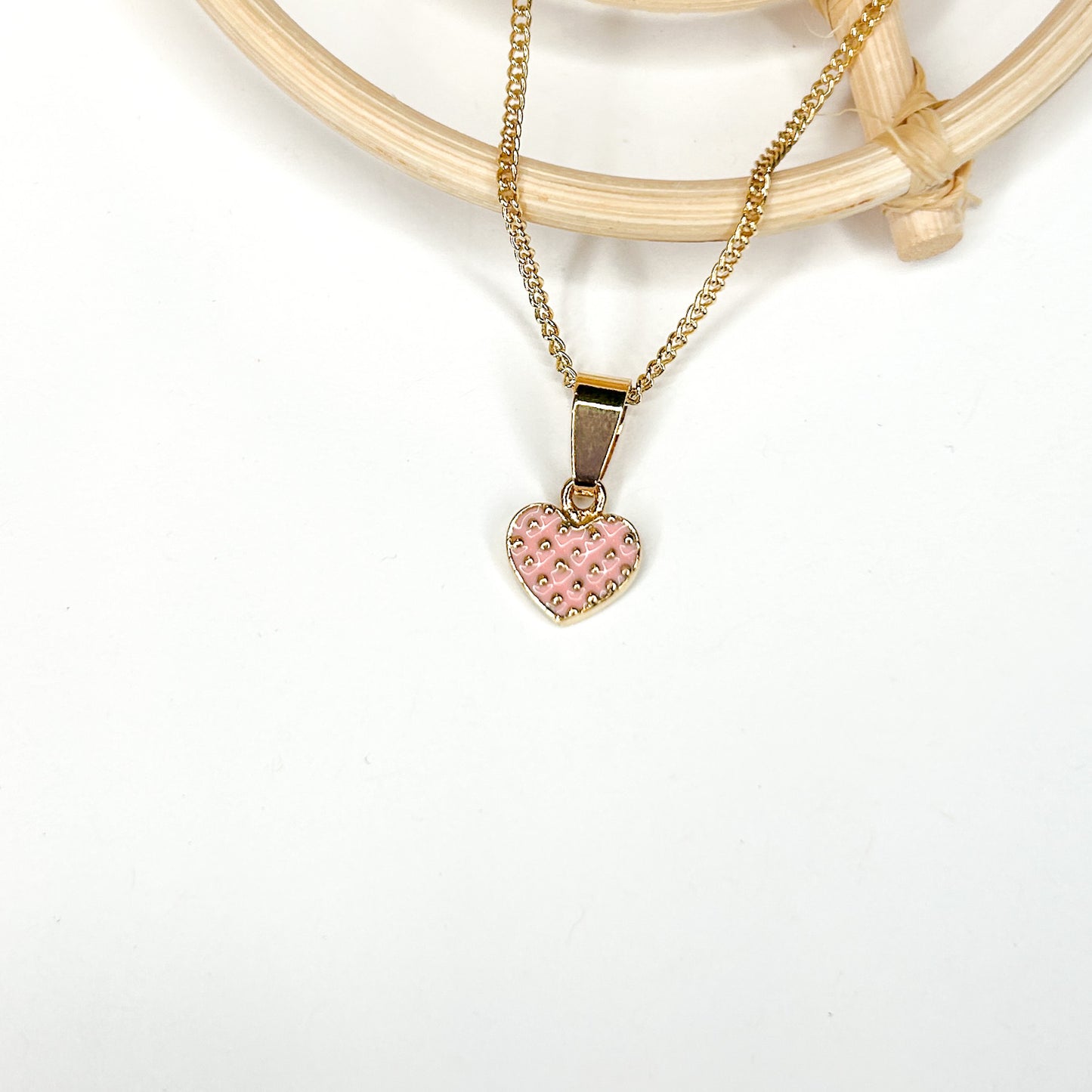 Heart Polka Dot Pendant - 18K Gold Filled