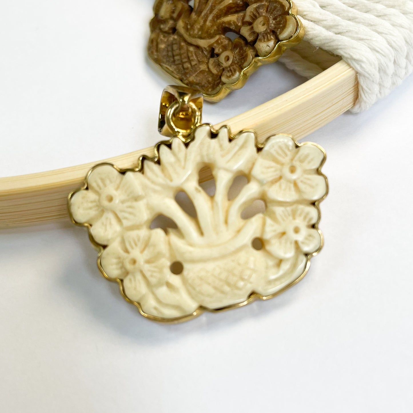Floral Bouquet Wood Pendant - Alchemia