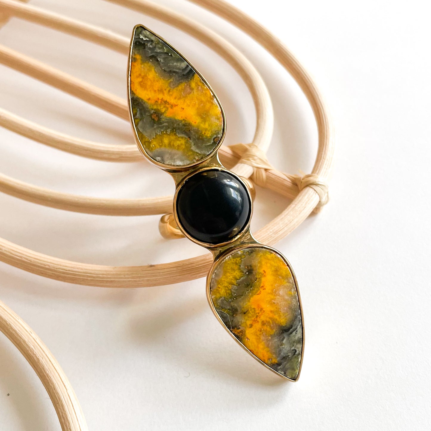 Bumblebee Jasper & Black Onyx Crawler - Alchemia