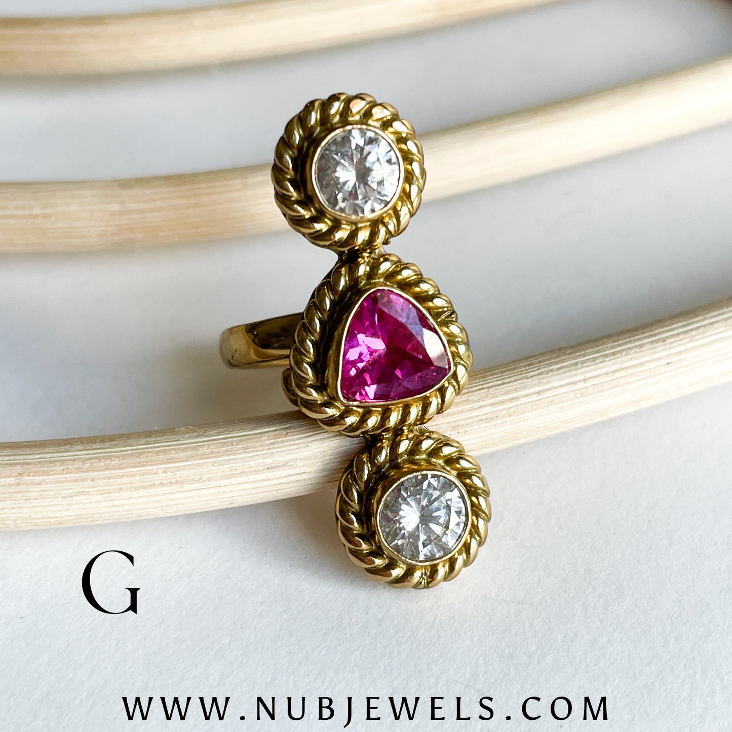 Pink Sapphire & CZ Crawler Ring - Alchemia