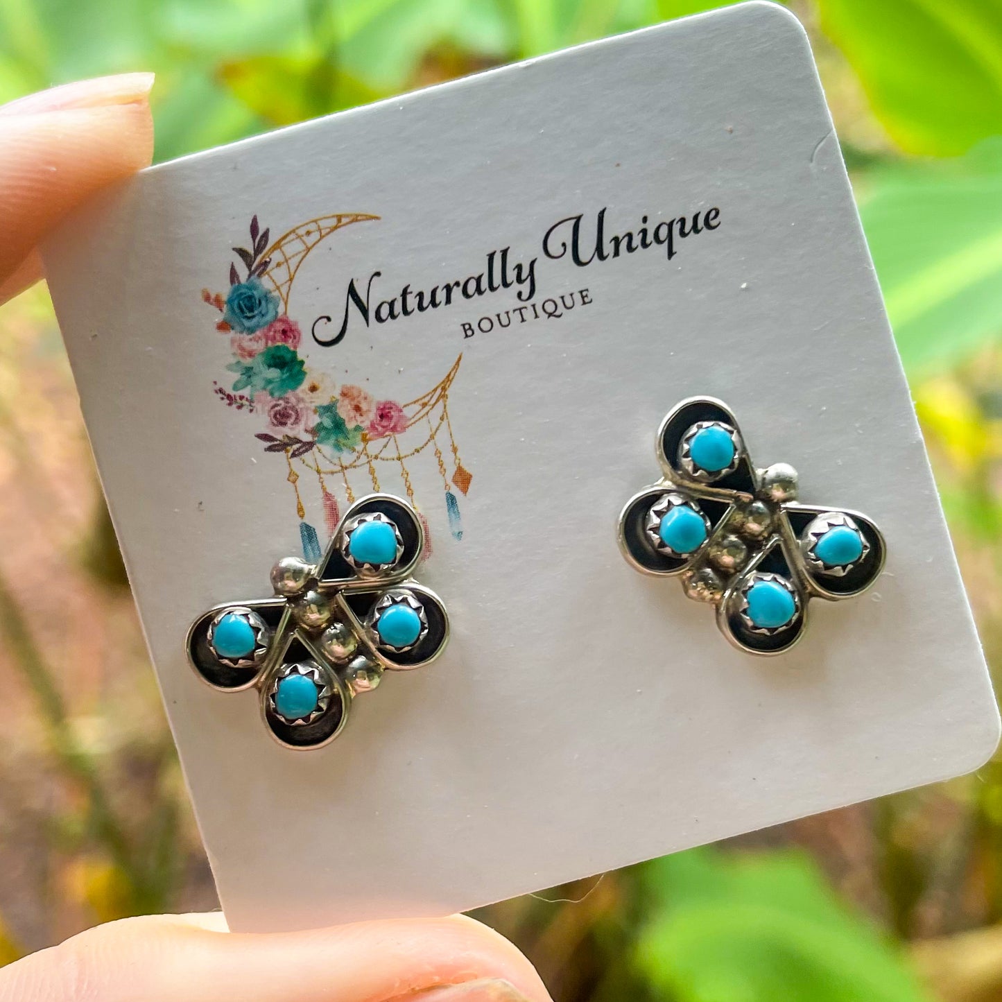 Turquoise Butterfly Studs-Solid Sterling Silver