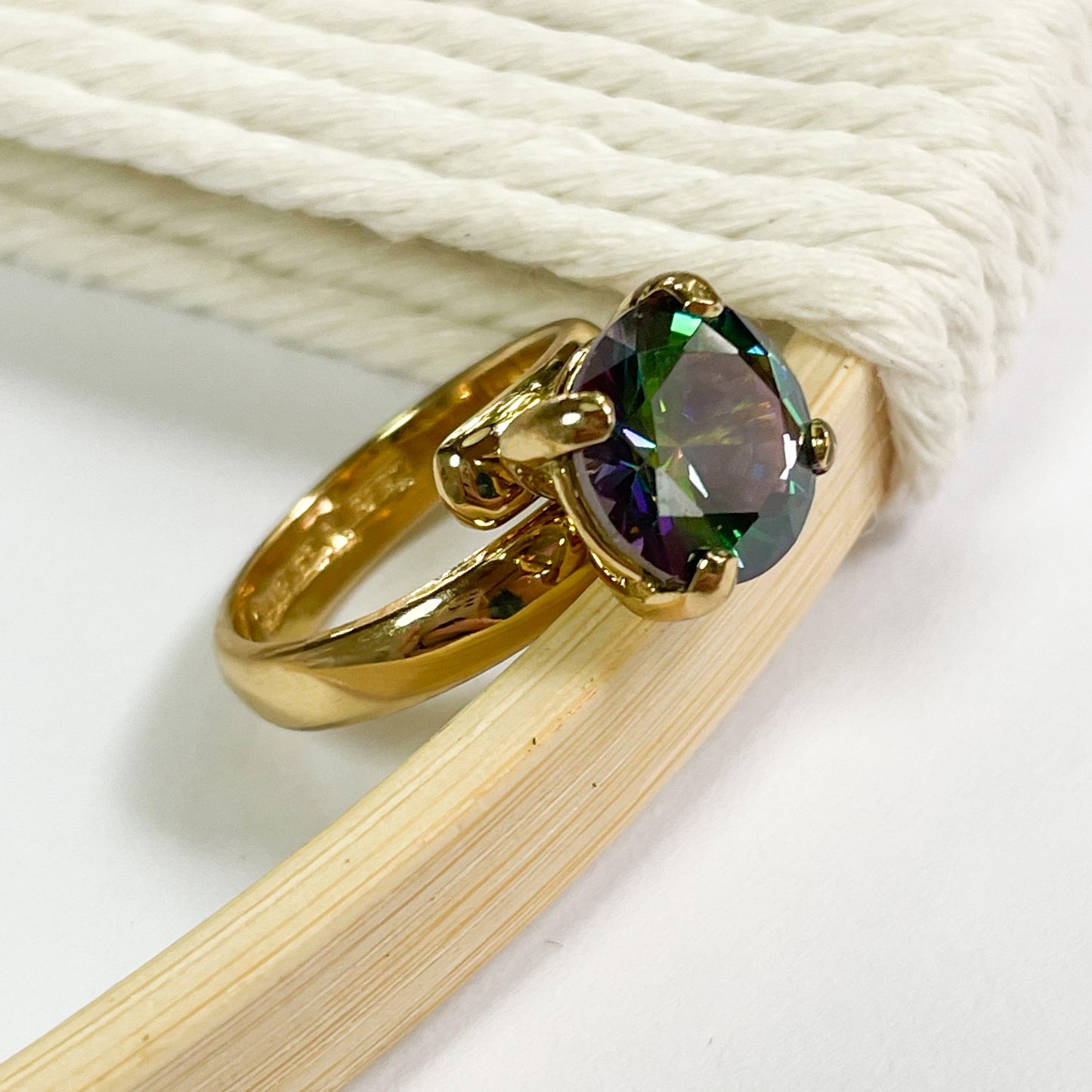 Mystic CZ Prong Ring - Alchemia Gold