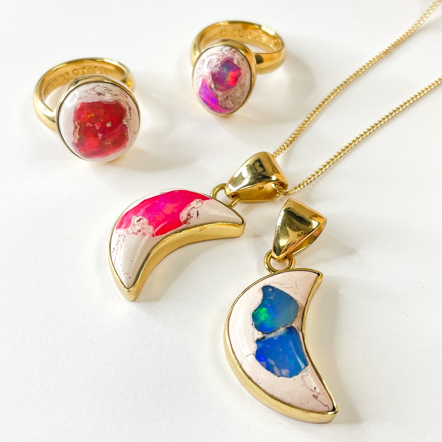 Moon Color Enhanced Mexican Fire Opal Pendant - Alchemia