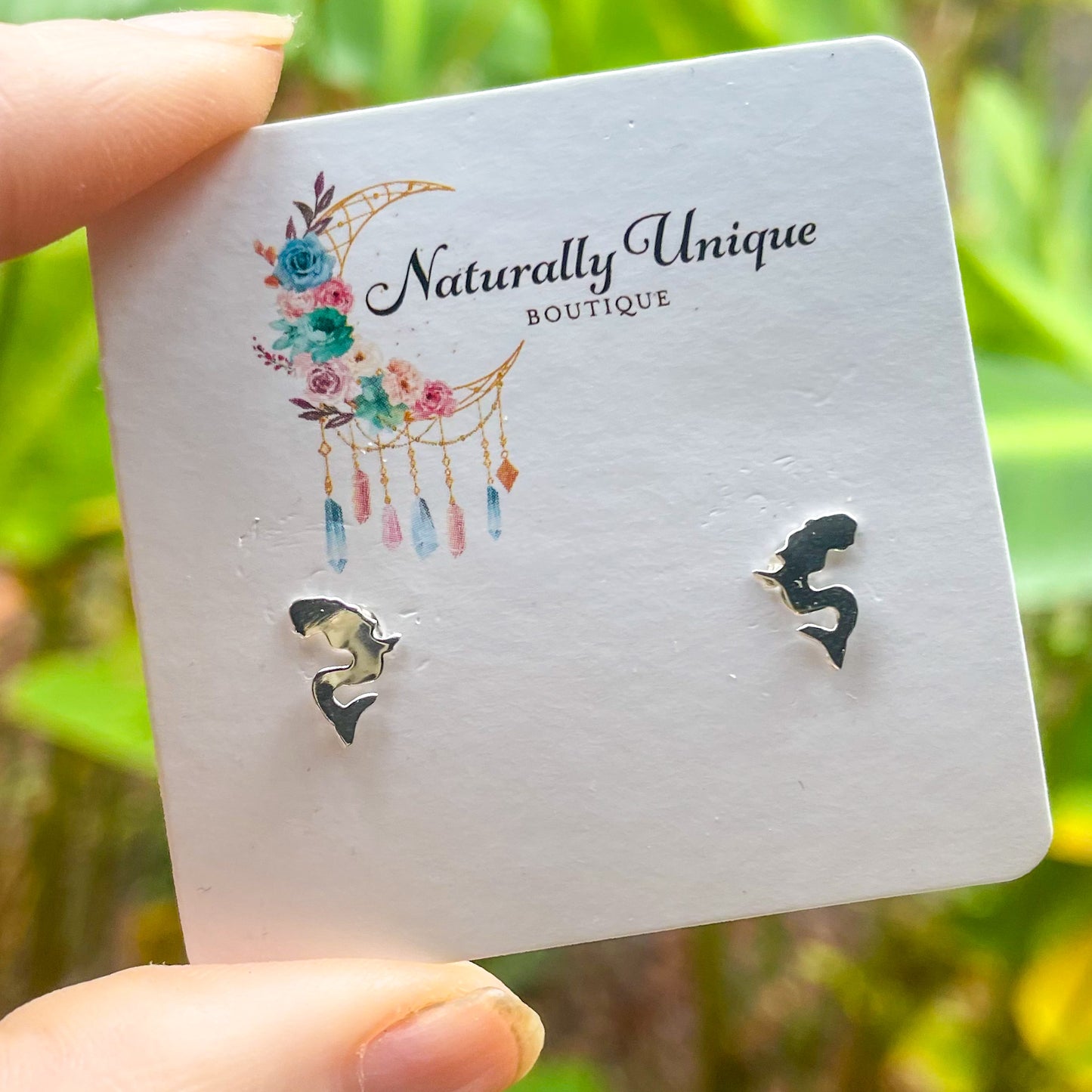 Mermaid Studs - Solid Sterling Silver