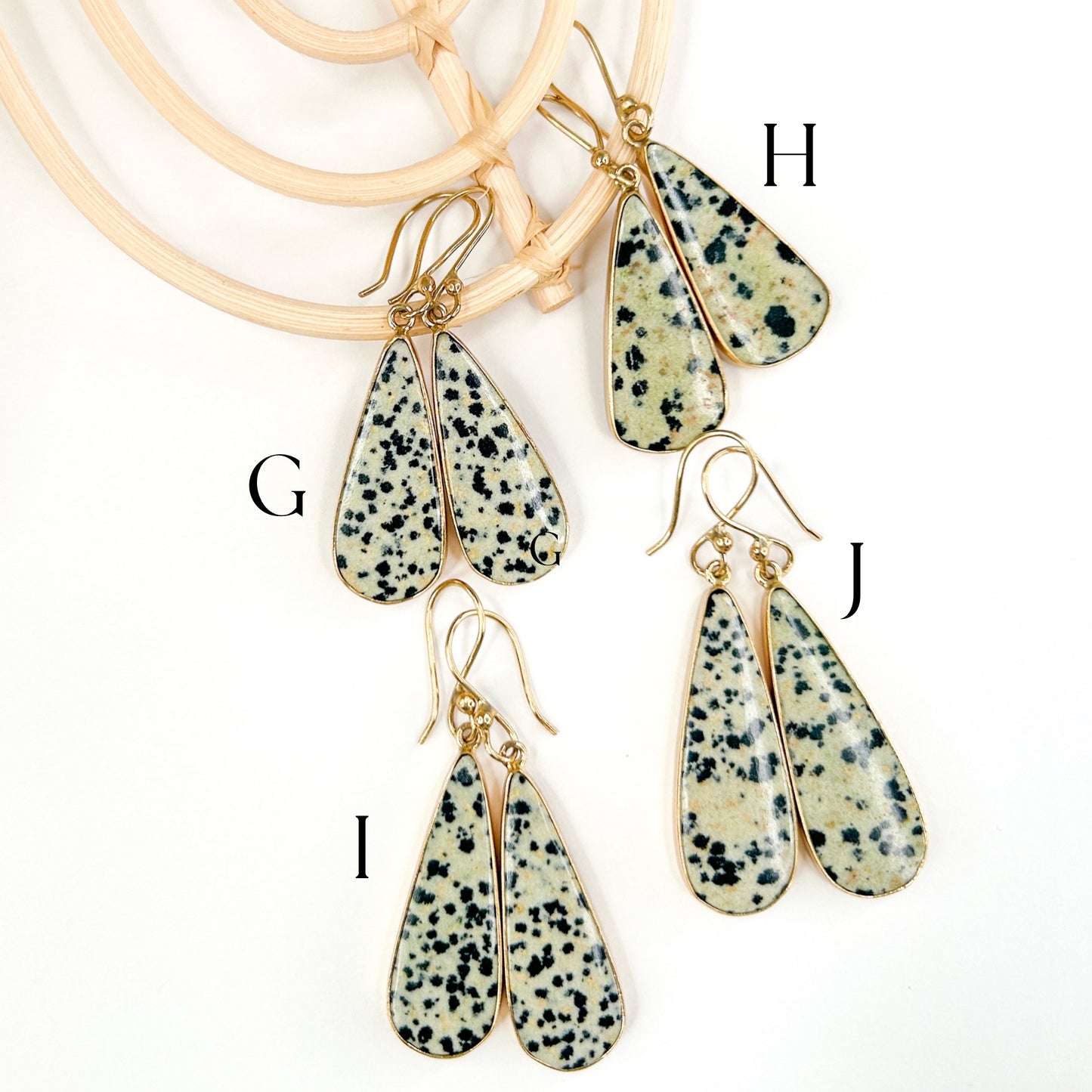 Dalmatian Dangle Earrings - Alchemia