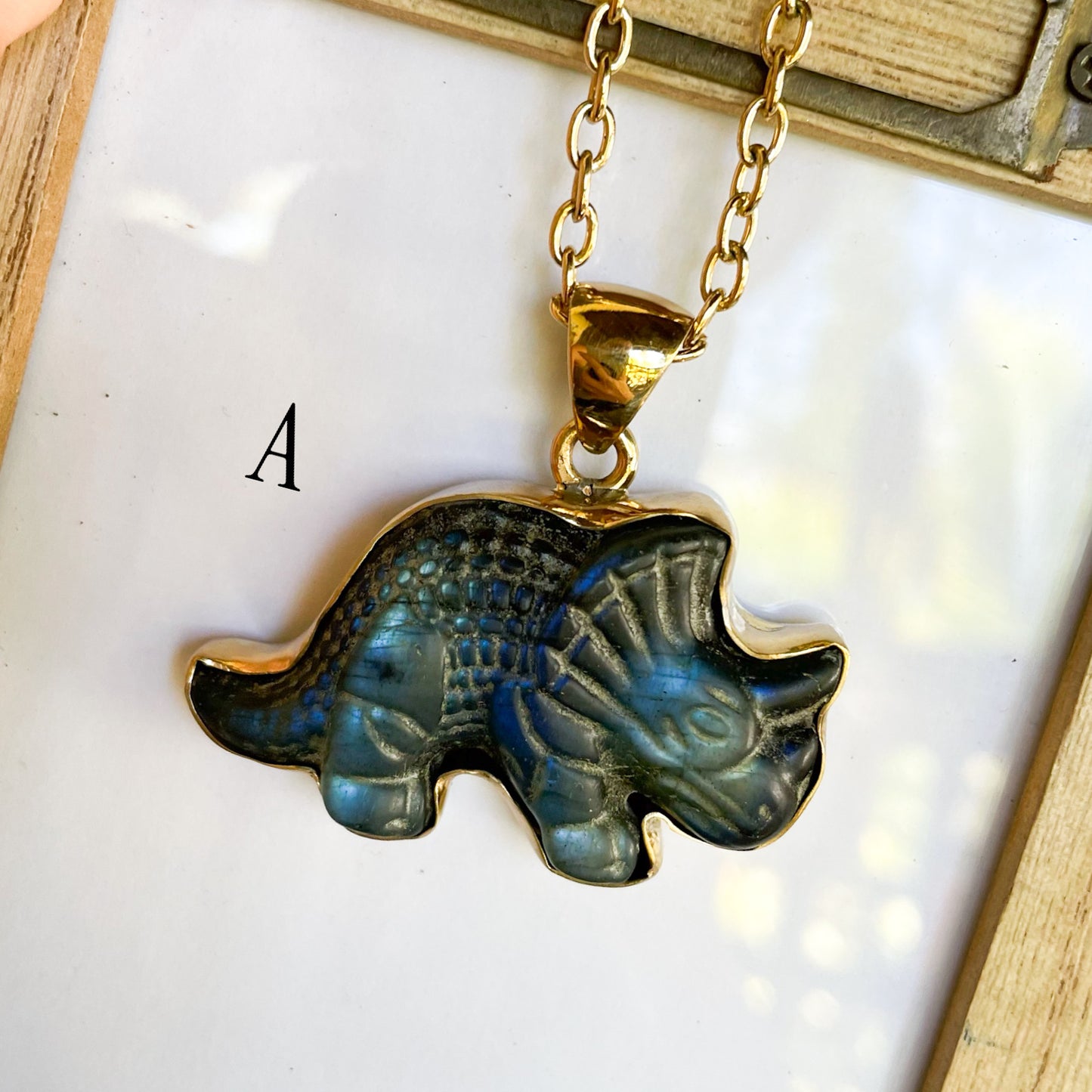 Labradorite Dinosaur Pendants - Alchemia
