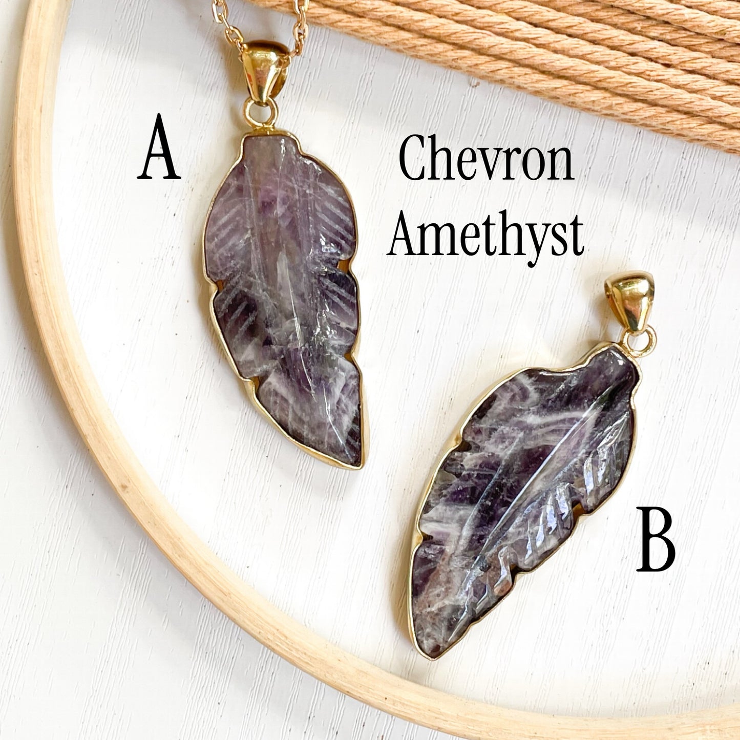 Fall Stone Leaf Pendant - Alchemia Gold