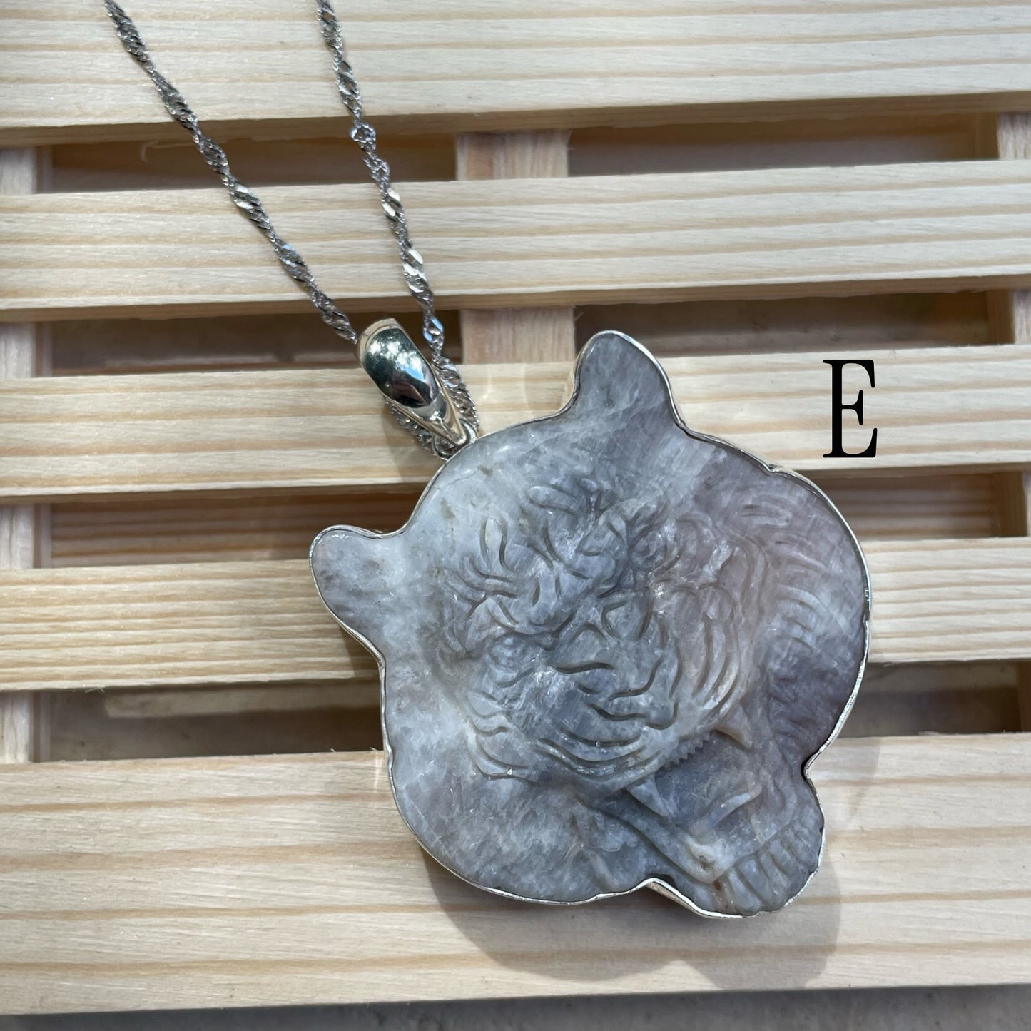 White Moonstone Tiger Ring & Pendants - Solid Sterling Silver