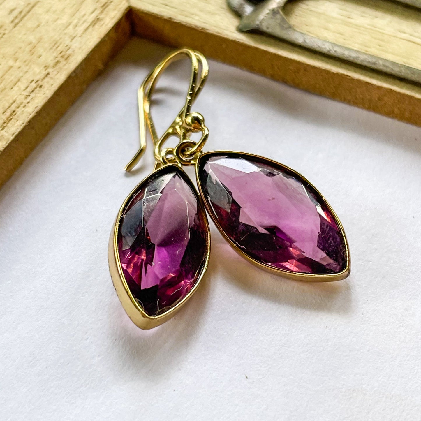 Mauve CZ Earrings - Both Metals