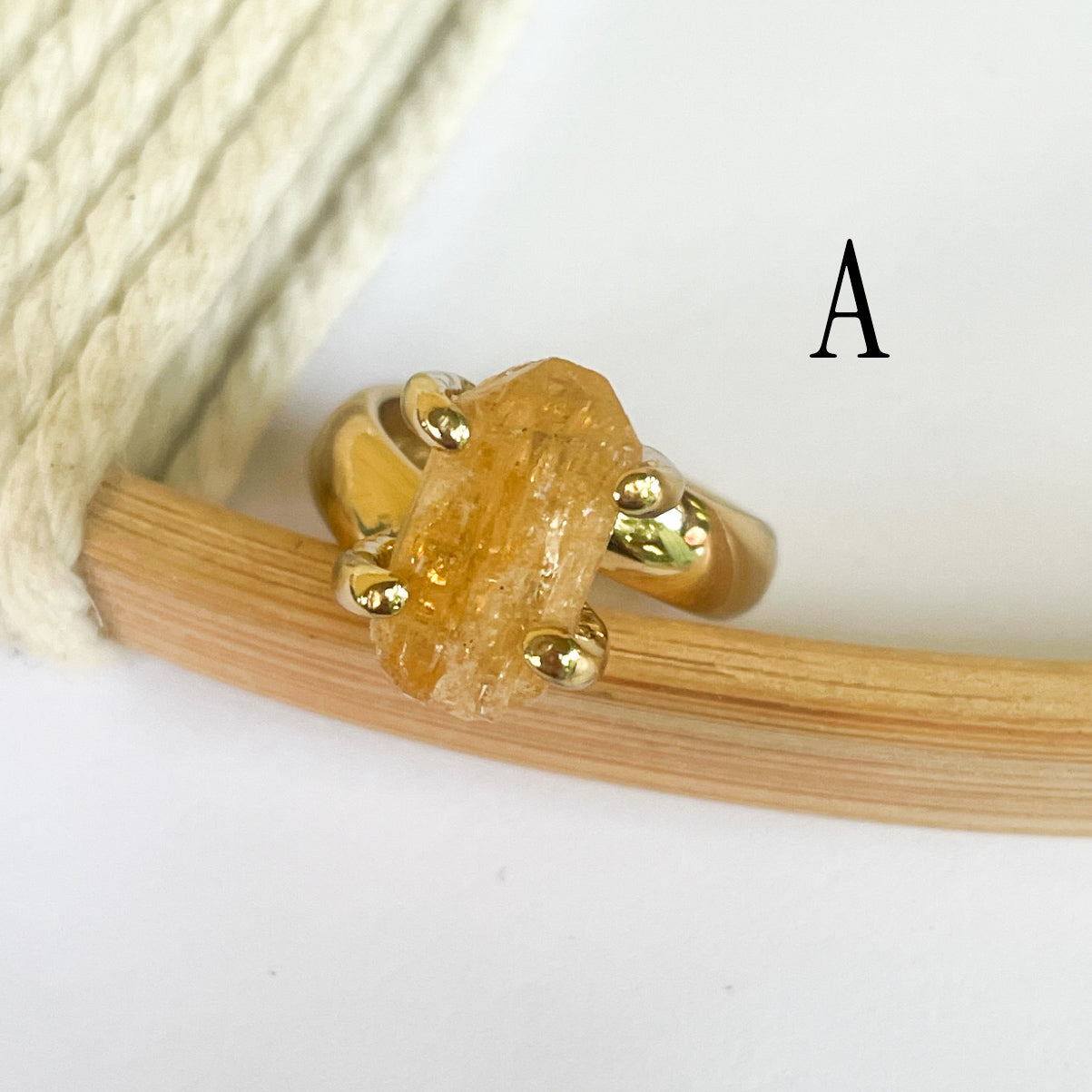 Golden Imperial Topaz Progn Ring - Alchemia Gold