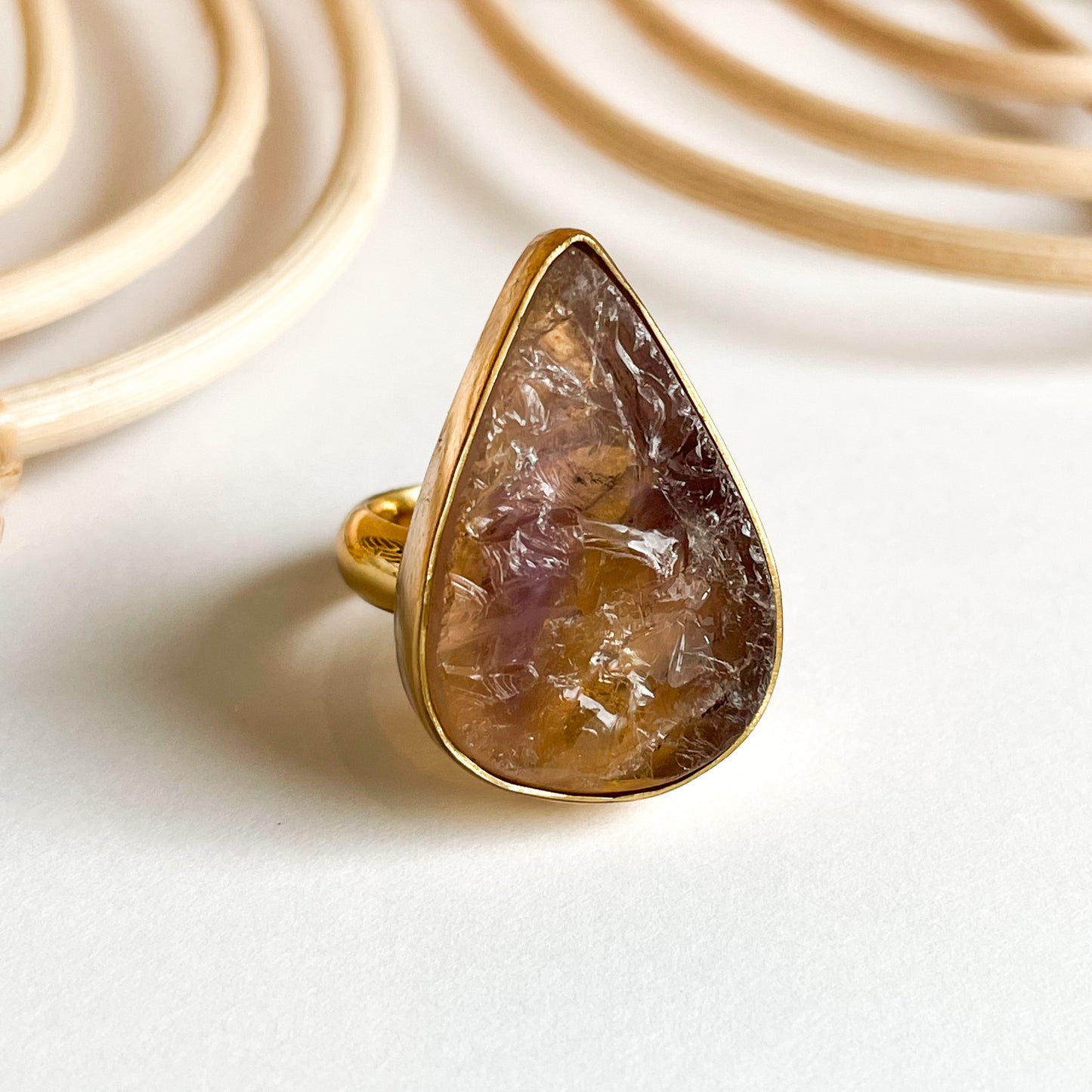Raw Fluorite Ring - Alchemia