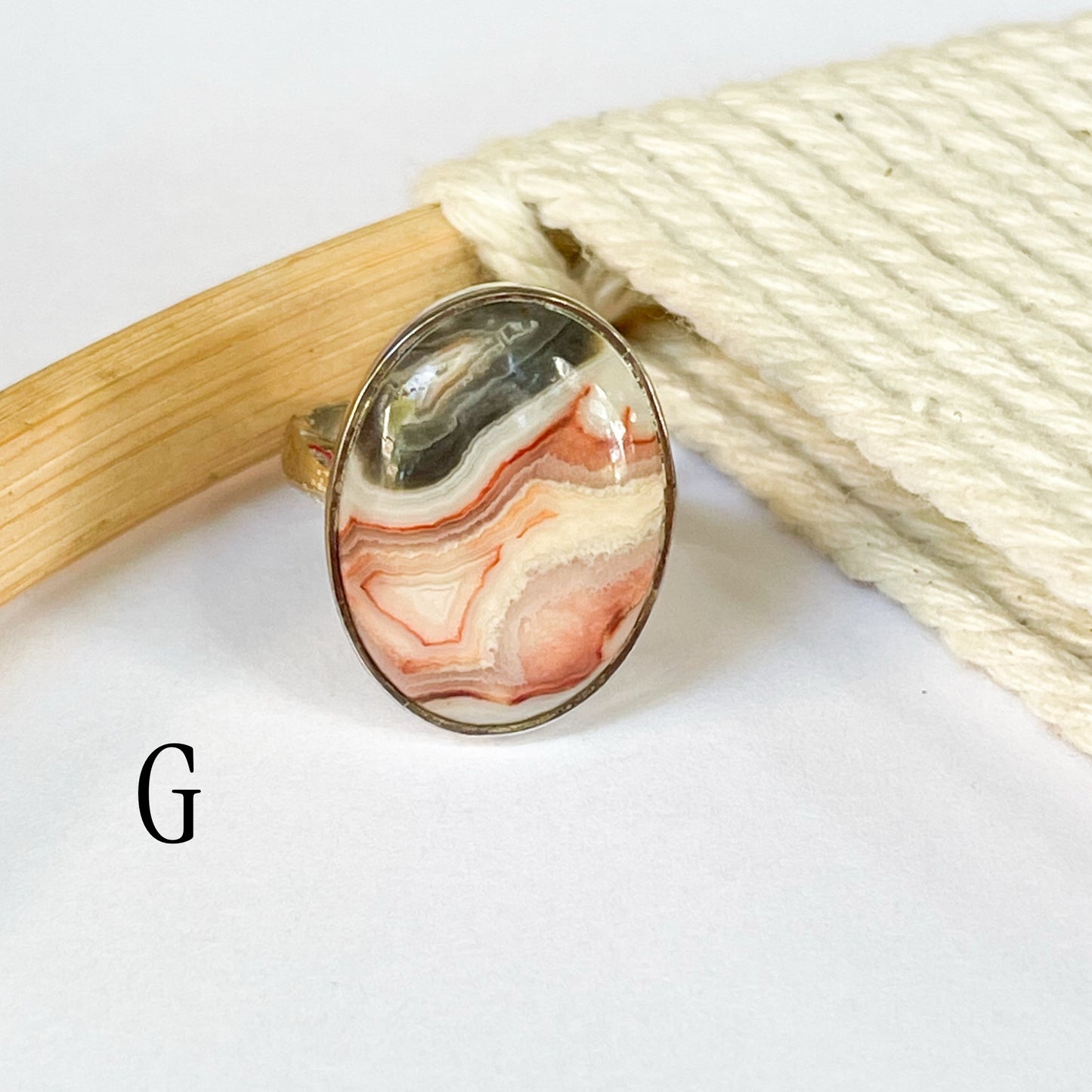 Crazy Lace Agate Ring - Solid Sterling Silver