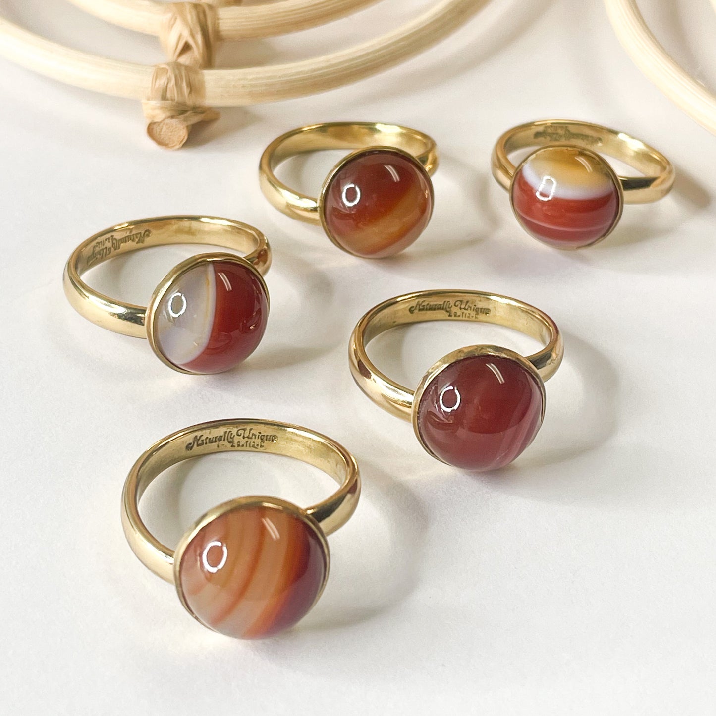 Red Sardonyx Polka Dot Ring - Alchemia