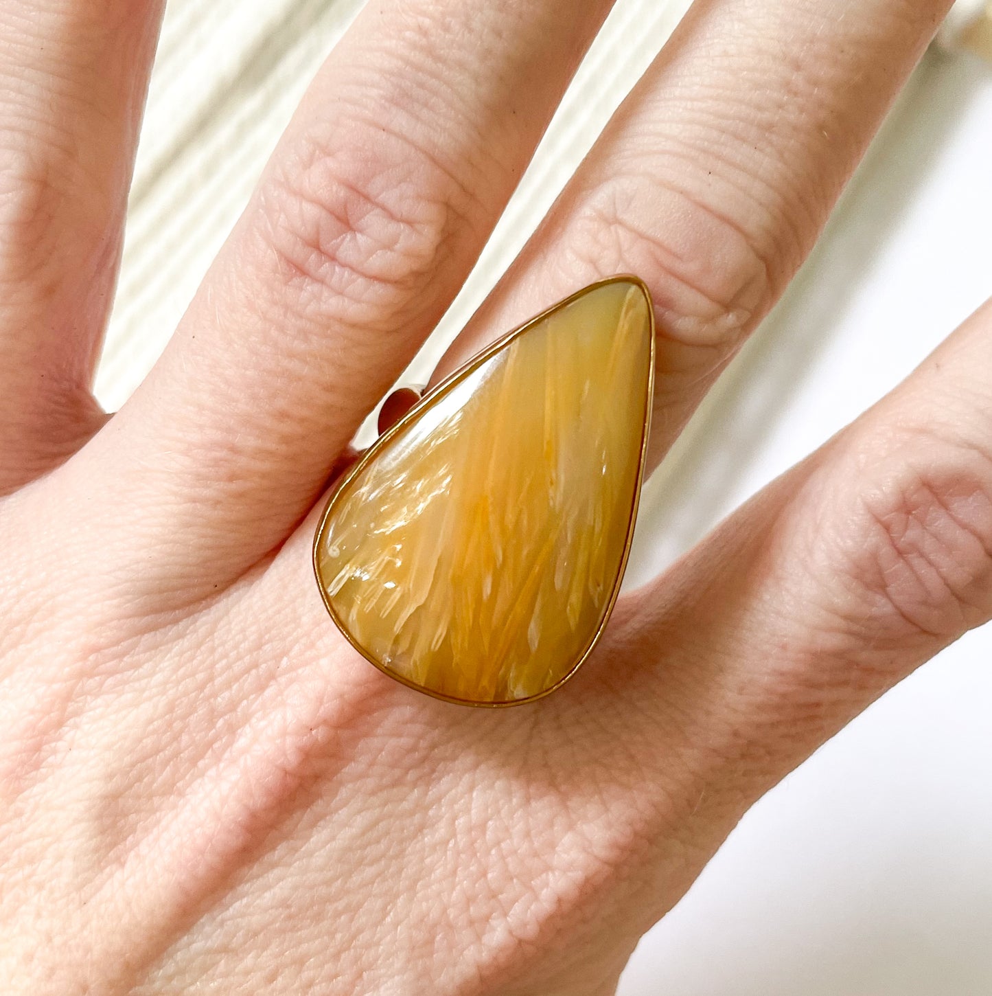Sagenite Plume Agate Ring - Alchemia Gold