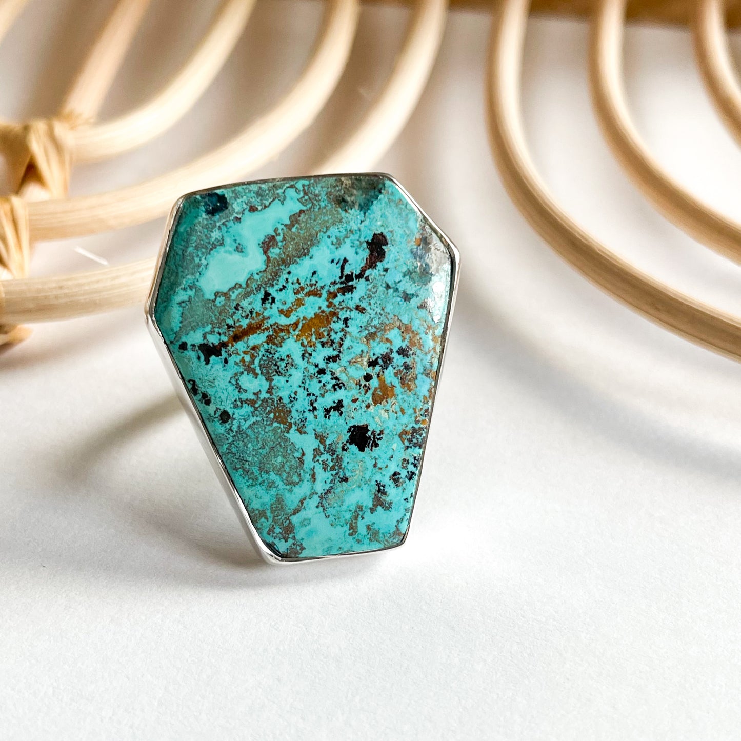 Statement Shattuckite Ring - Solid Sterling Silver