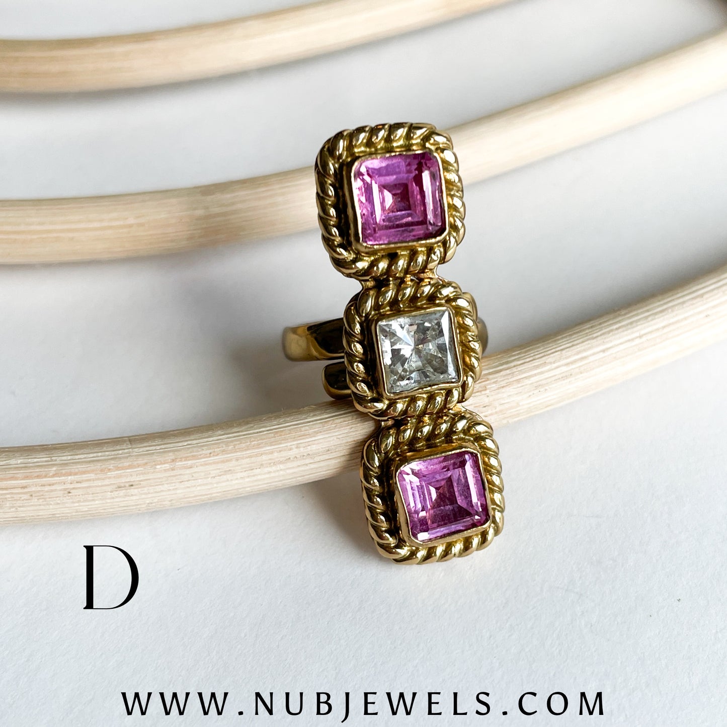 Pink Sapphire & CZ Crawler Ring - Alchemia