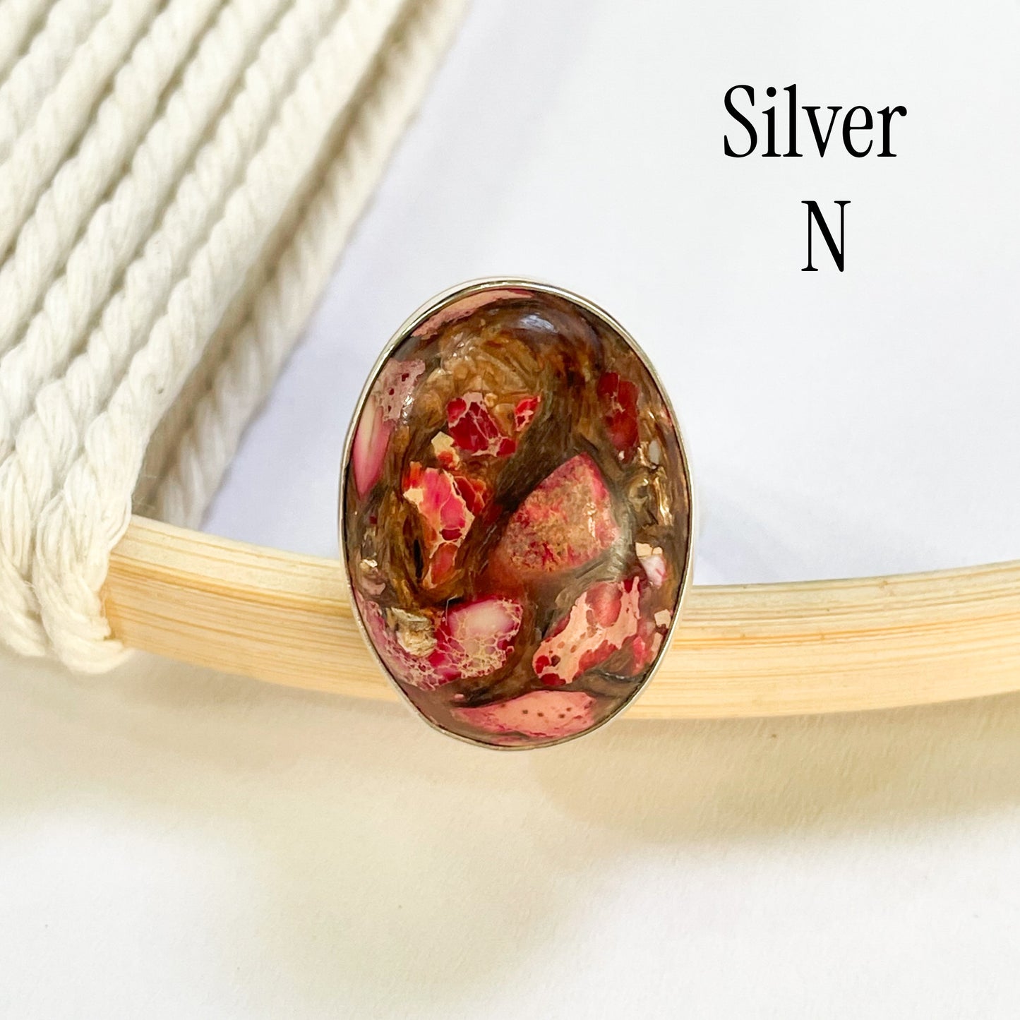 Vibrant Jasper Matrix Ring Mix - Both Metals