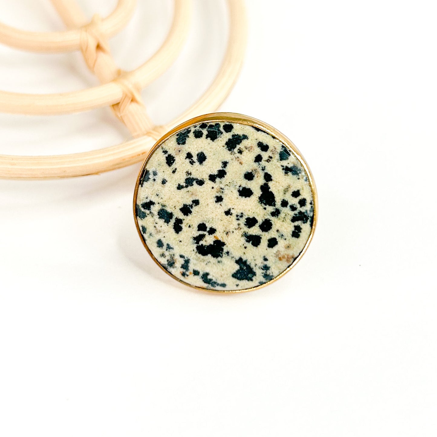 Dalmatian Jasper Adjustable Ring - Alchemia