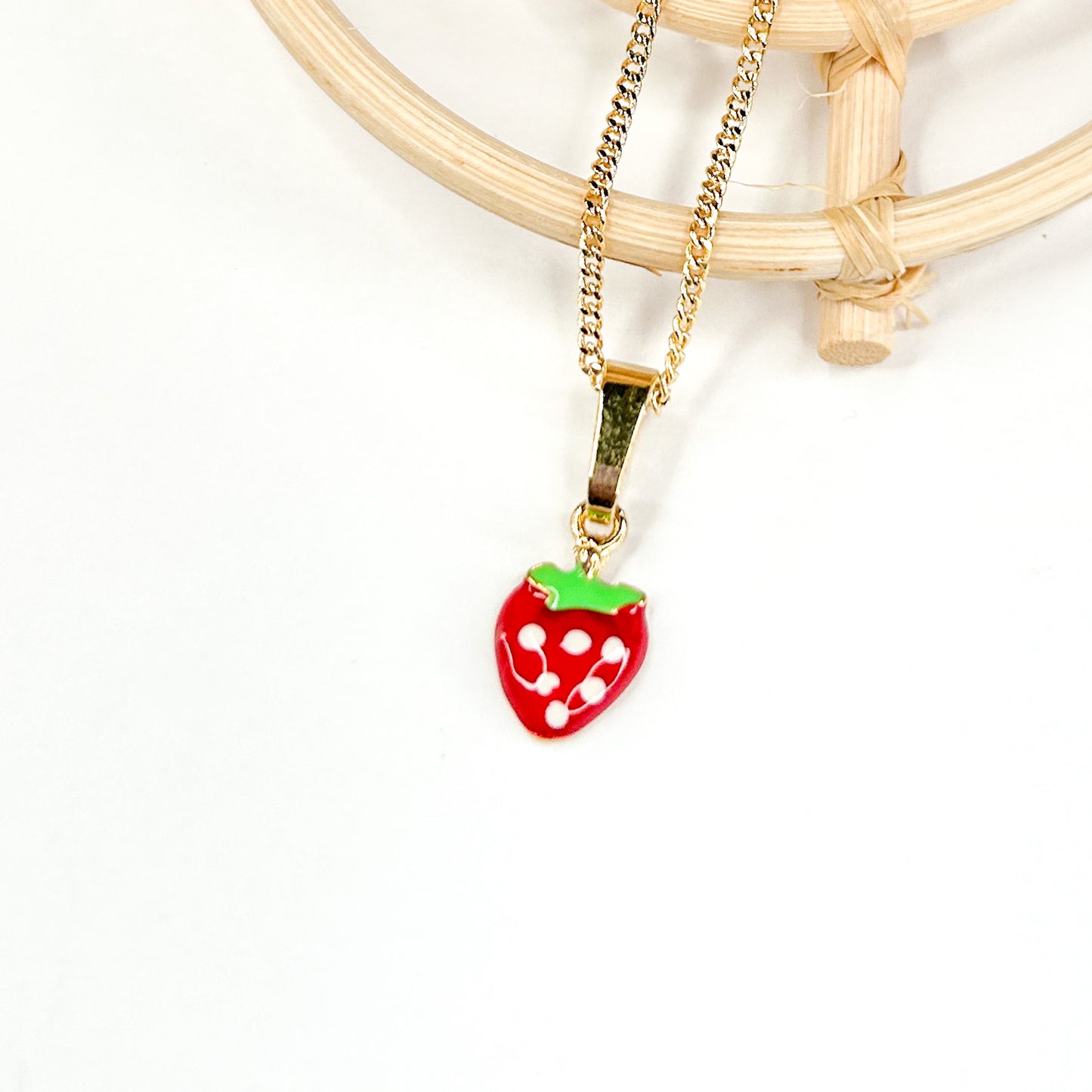 Strawberry Pendant - 18K Gold Filled