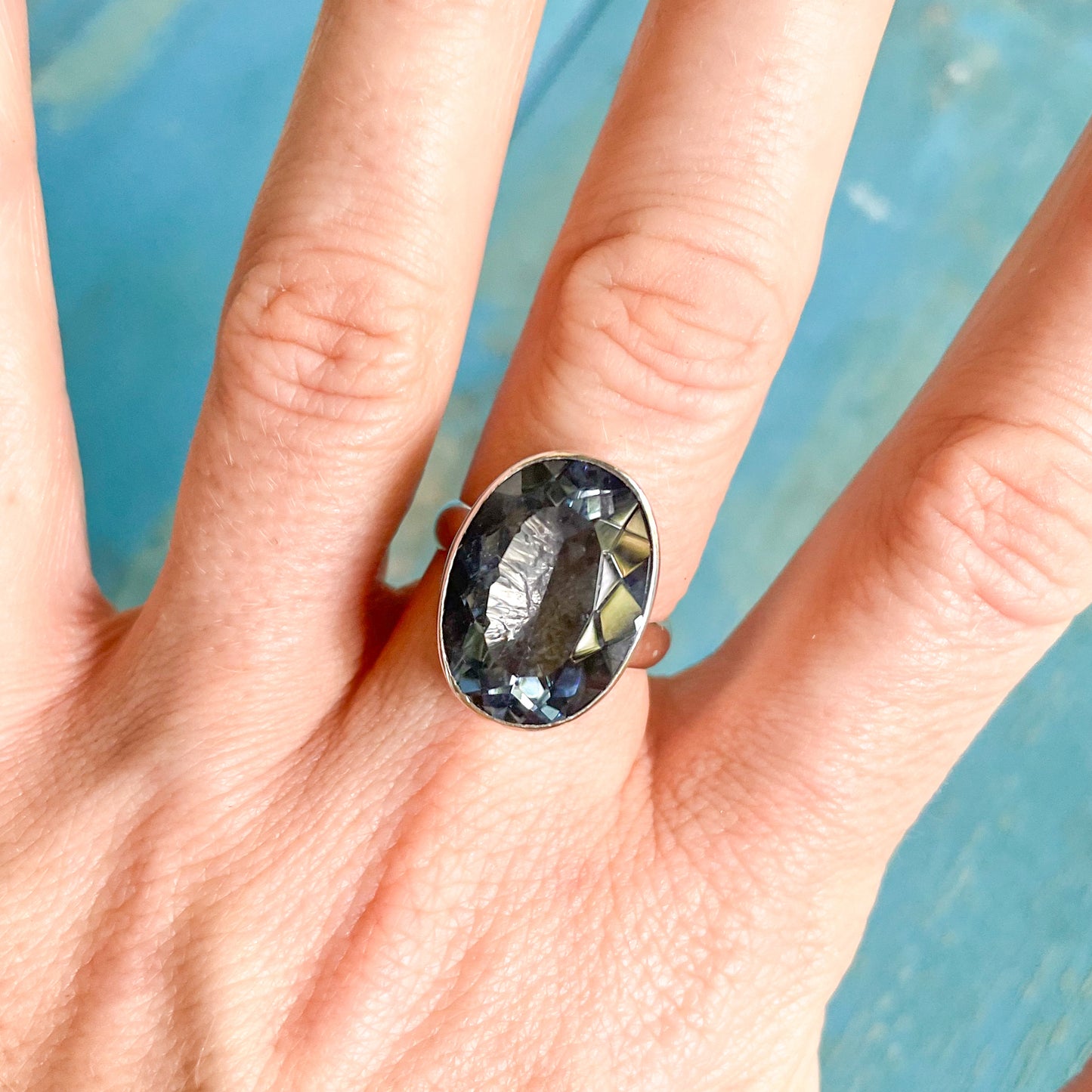 Blue Quartz Gemstone Ring & Pendant - Solid Sterling Silver