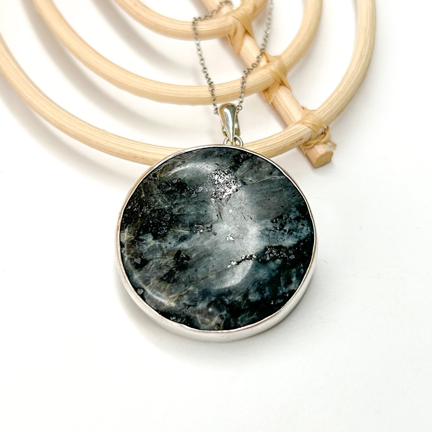 Mystic Melinite Pendant - Solid Sterling Silver