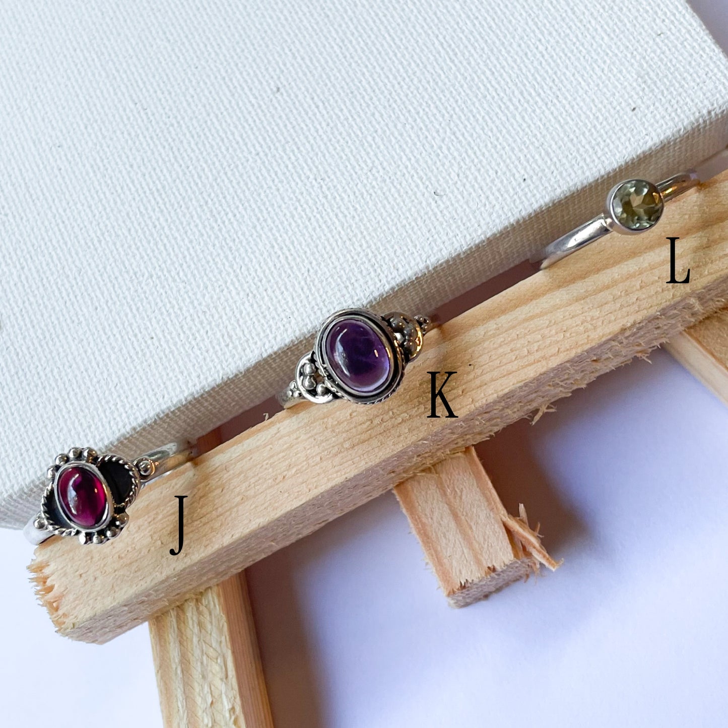Variety of Stone in Minimalist Size 9 Rings - Solid Sterling Silver