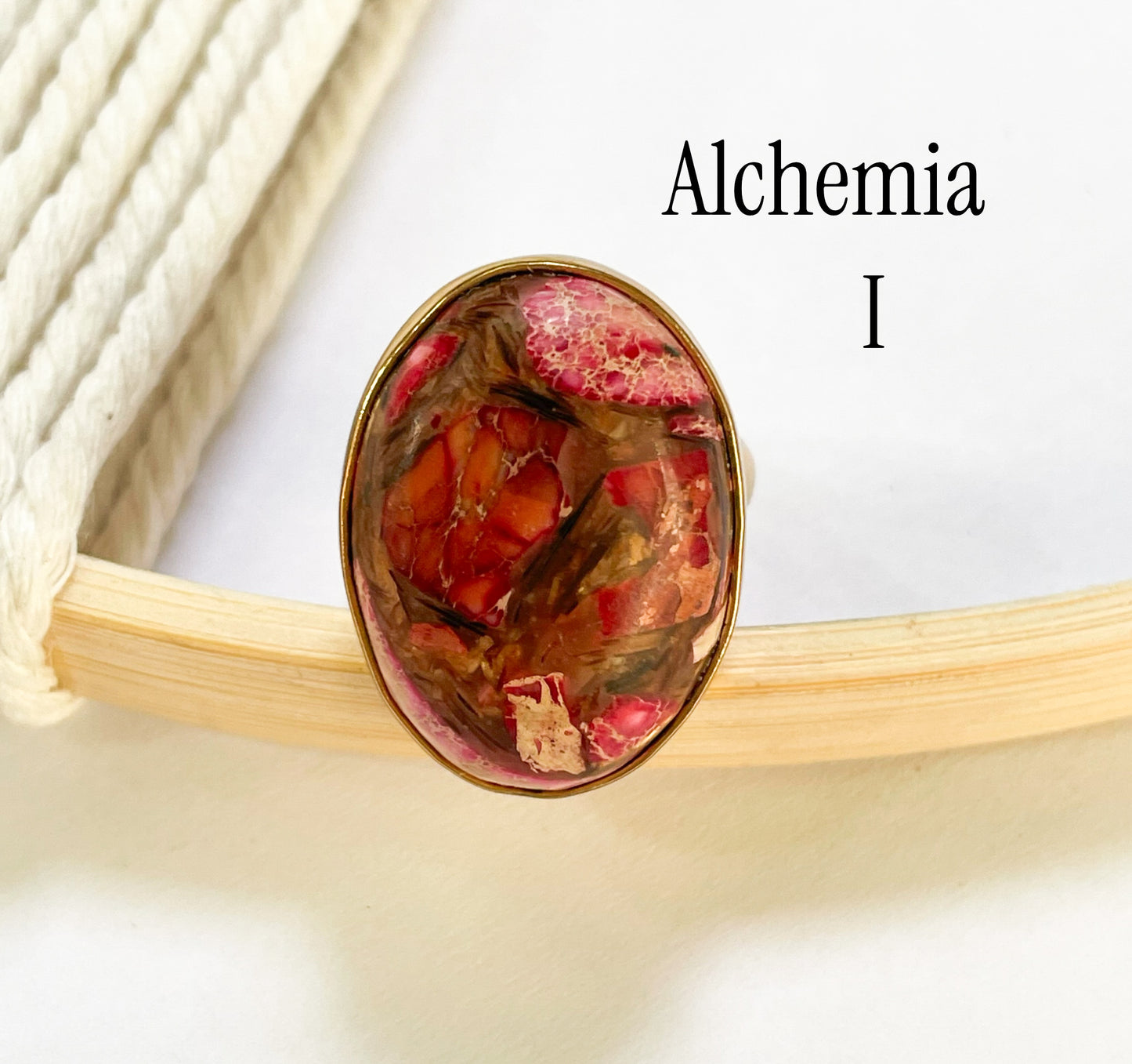 Vibrant Jasper Matrix Ring Mix - Both Metals