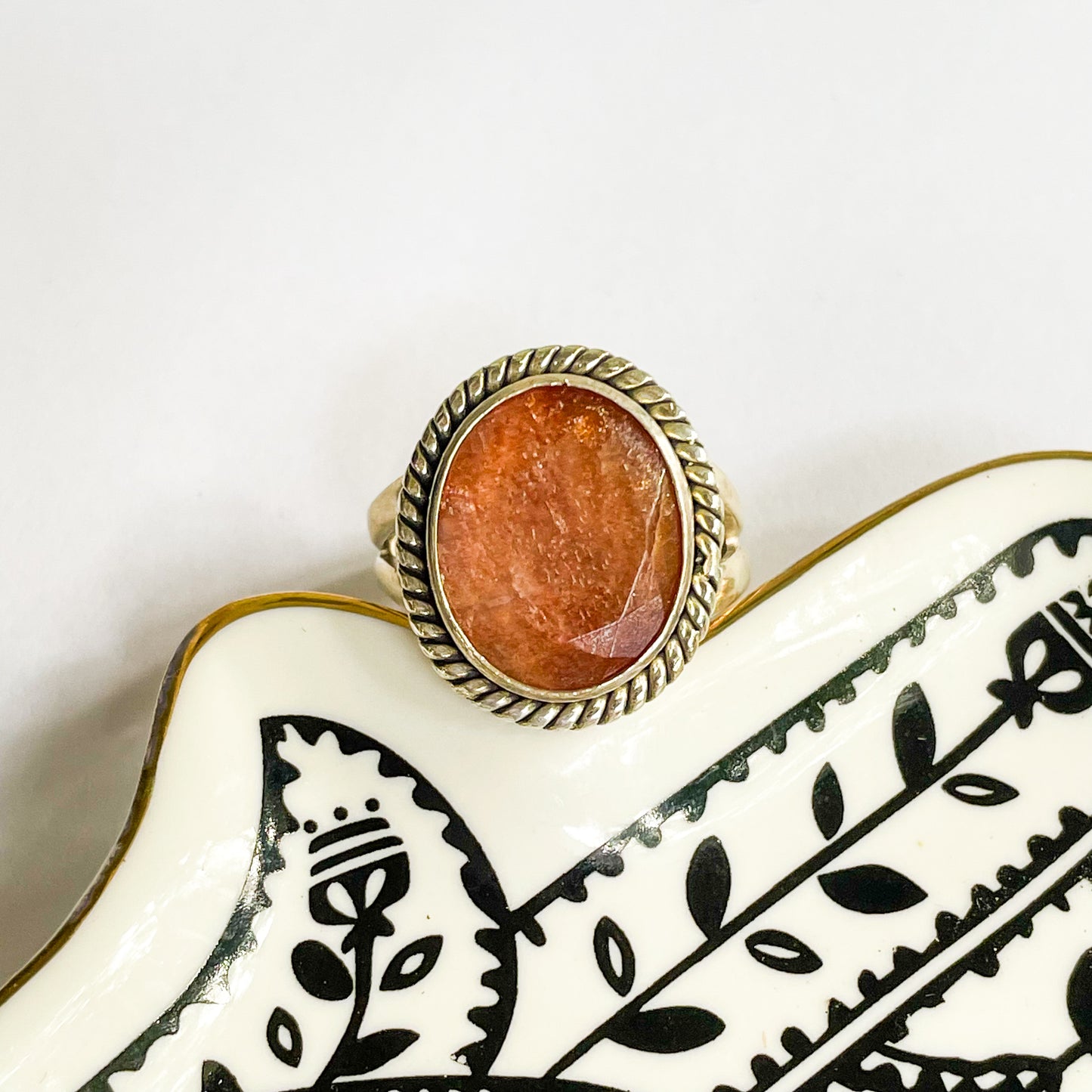 Sunstone Ring - Solid Sterling Silver