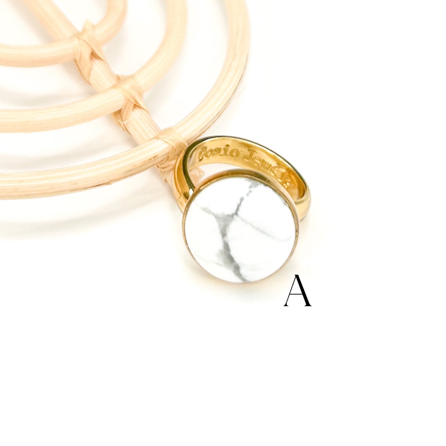 White Howlite Polka Dot Ring Mix - Alchemia