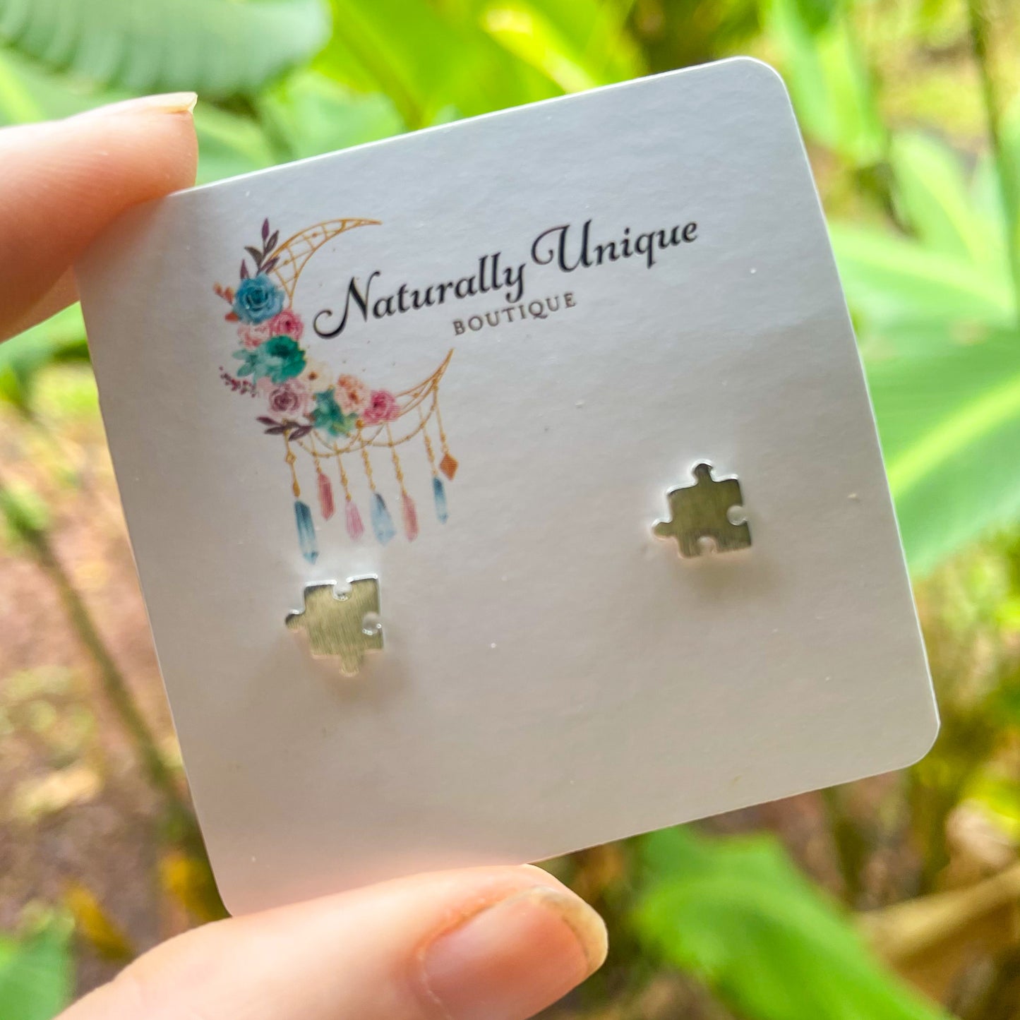 Puzzle Piece Studs - Solid Sterling Silver