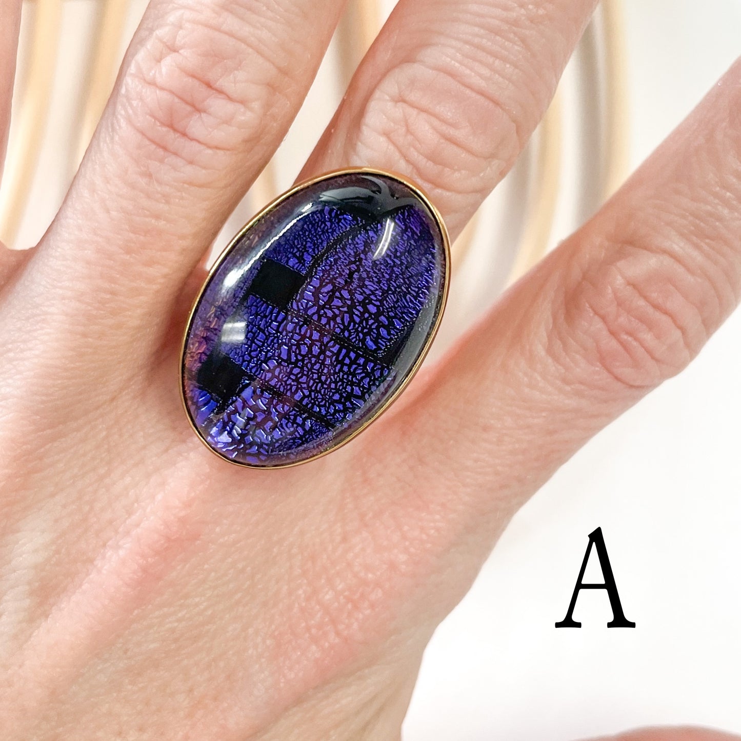 Dichroic Glass Rings - Alchemia Gold