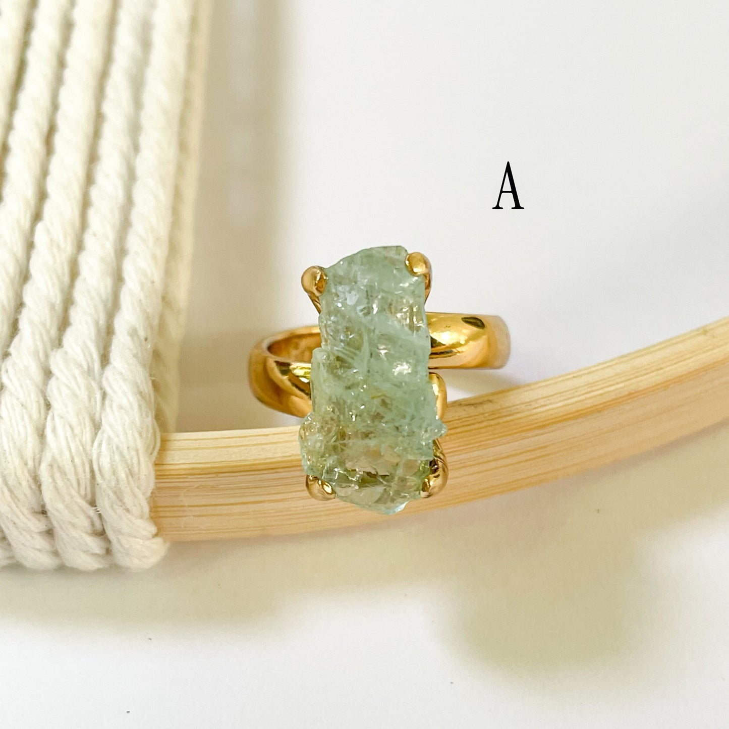 Raw Aquamarine Prong Ring - Alchemia Gold