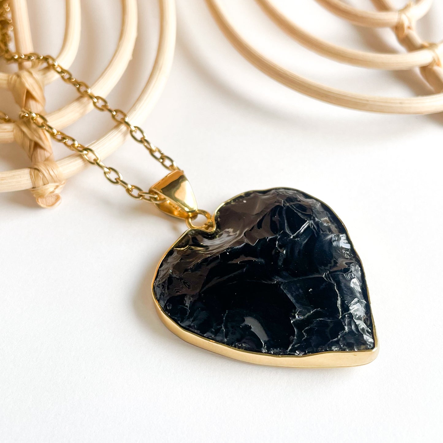 Obsidian Heart Pendant - Alchemia