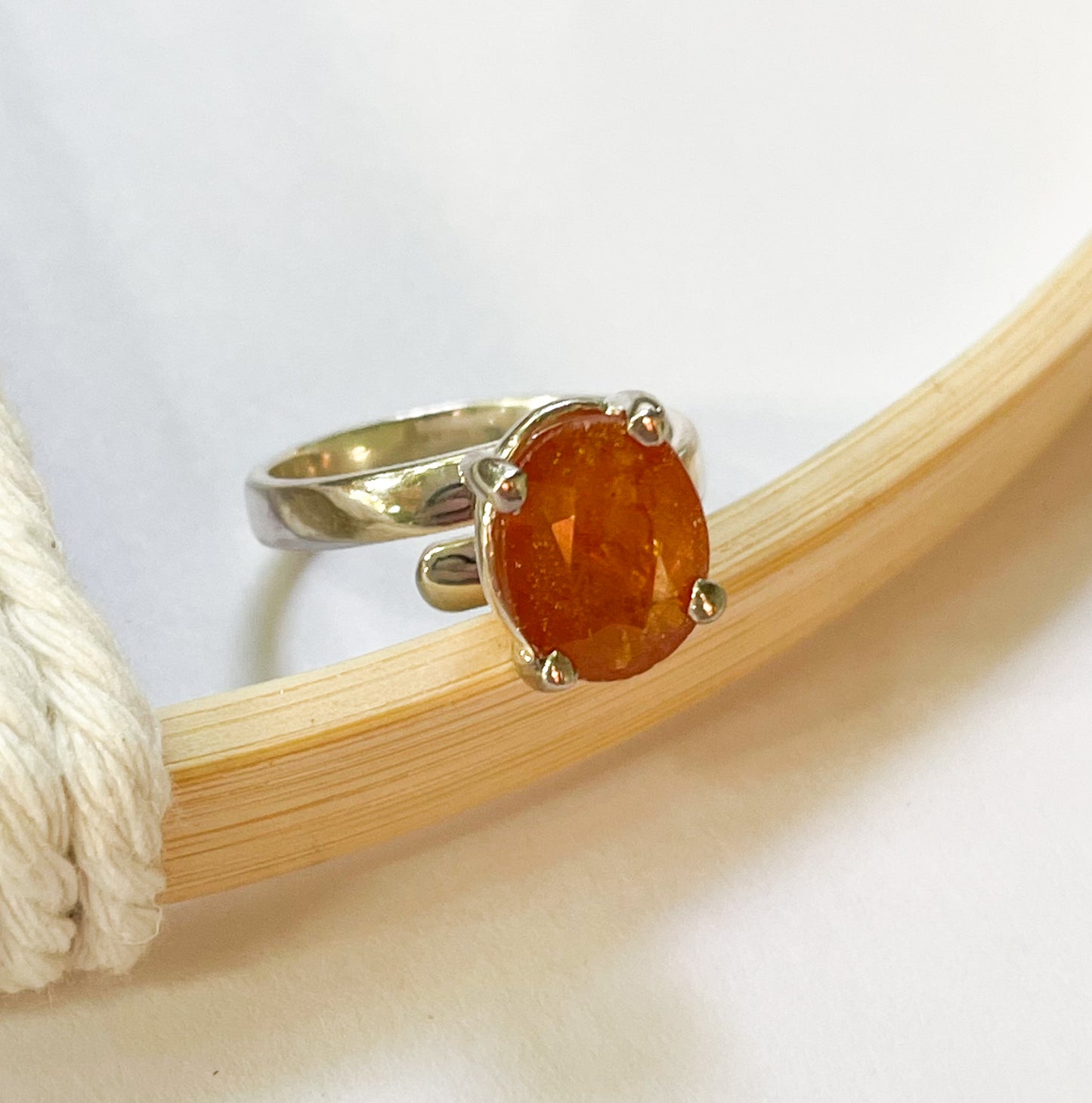 New Natural Sapphire Mix Prong Ring - Solid Sterling Silver