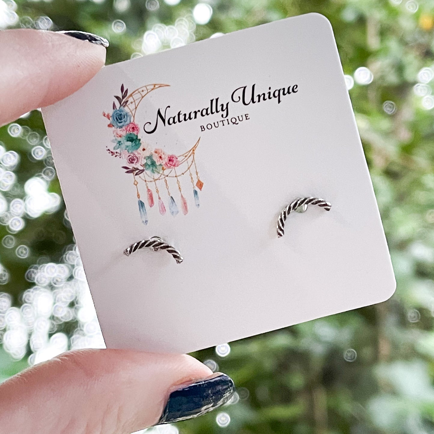 Dainty Twisted Bar Studs - Solid Sterling Silver