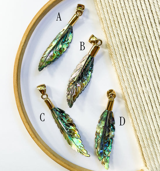 Abalone Feather Pendant - Alchemia Gold