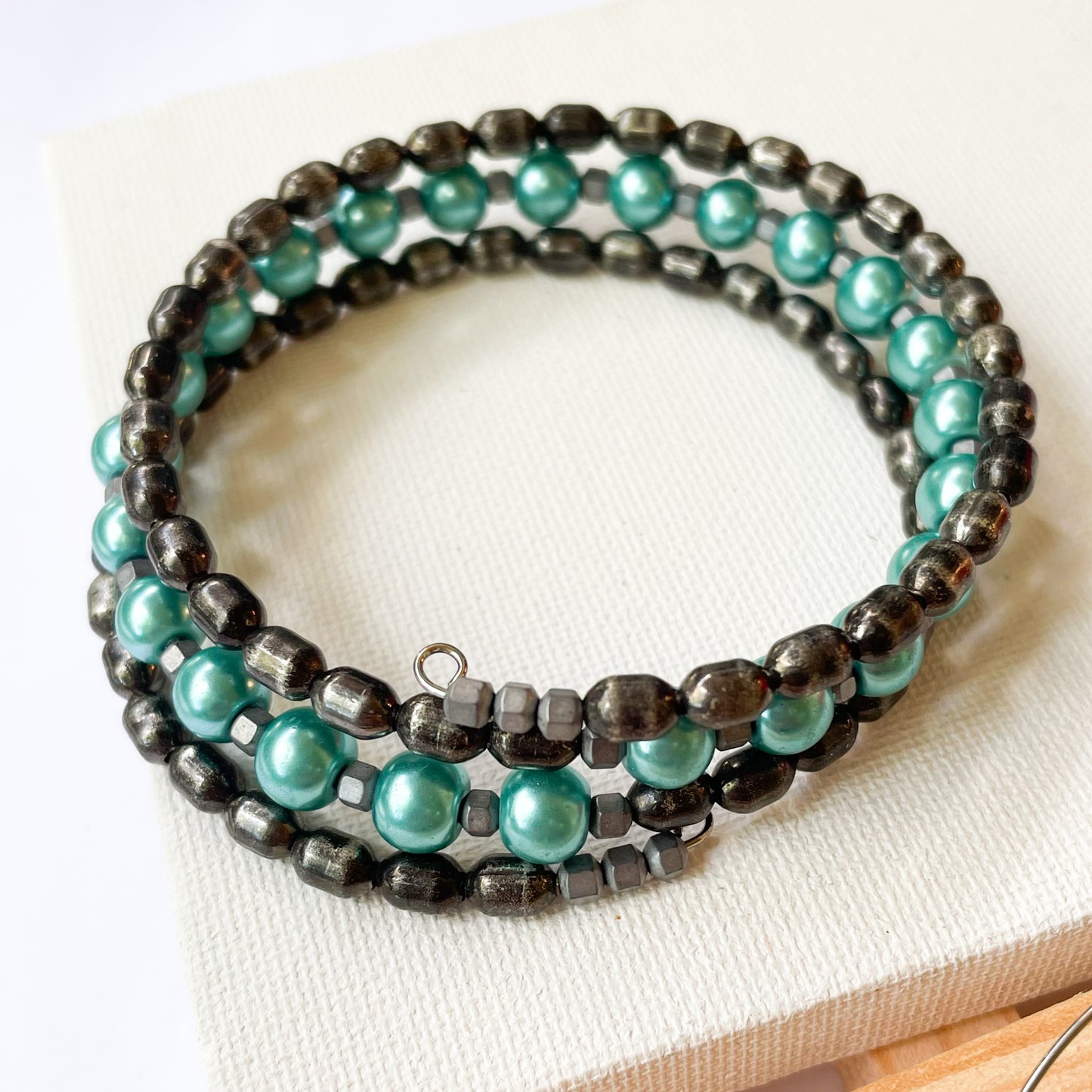Turquoise & Hematite Wrap Set