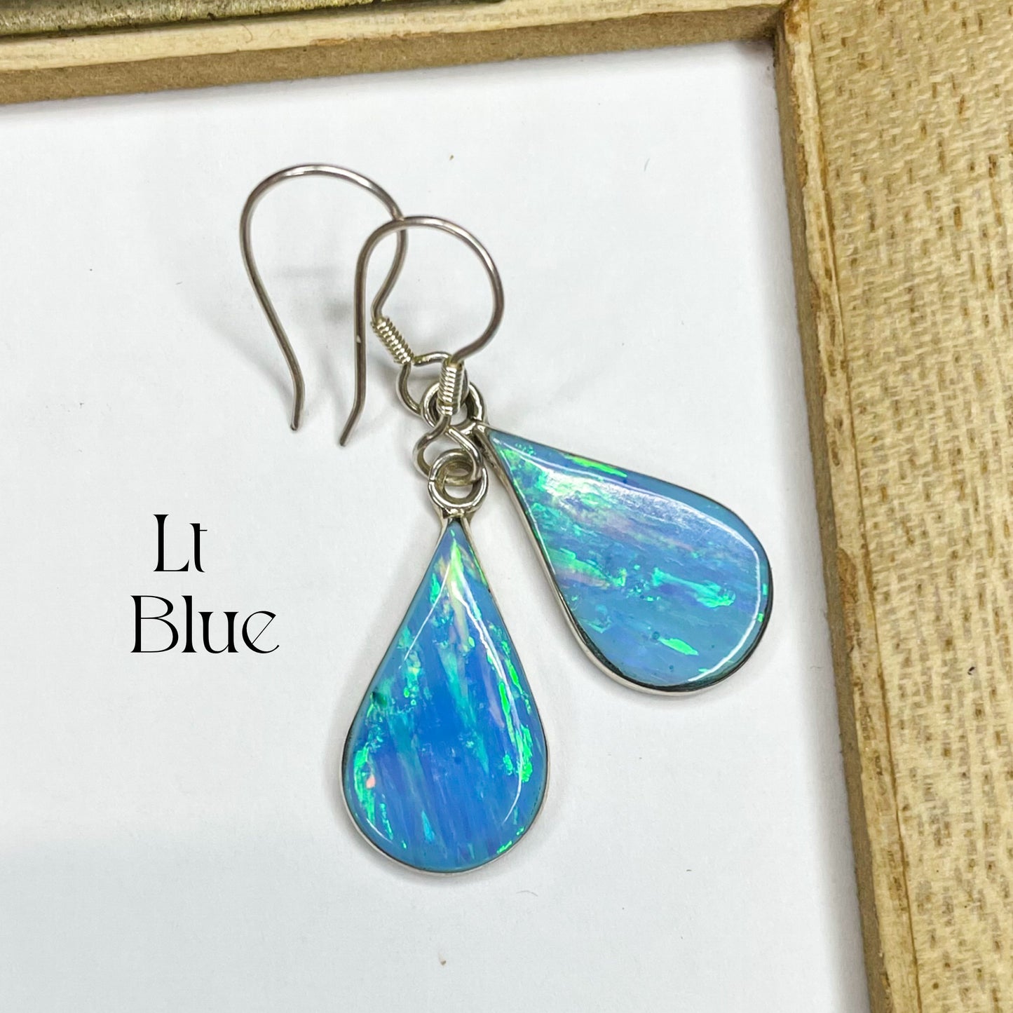Teardrop Opal Dangle Earrings - SSS